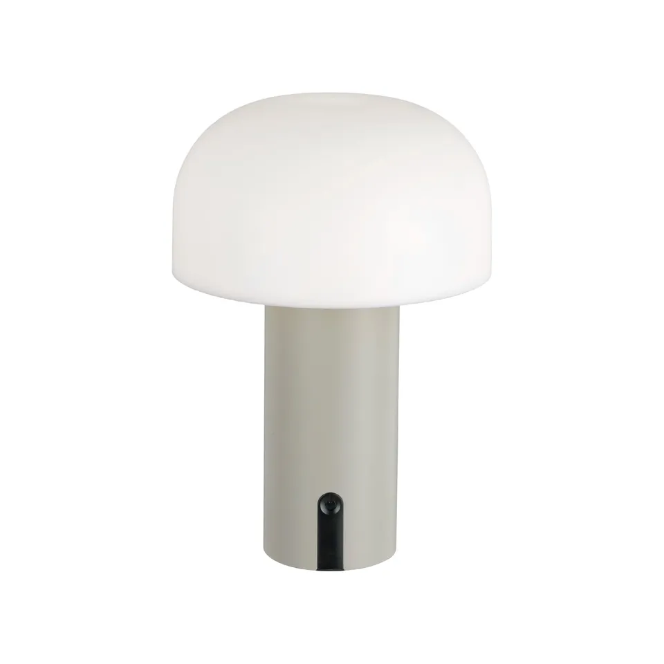Baroni Home Lampada LED Fungo Senza Fili Tortora 22 cm Ricaricabile