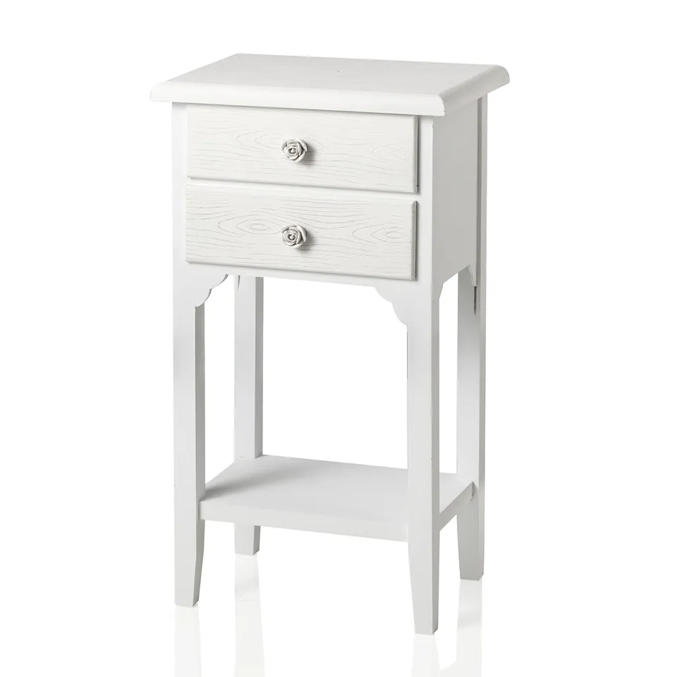 Baroni Home Montemaggi comodino 2 cassetti bianco 37x26x70
