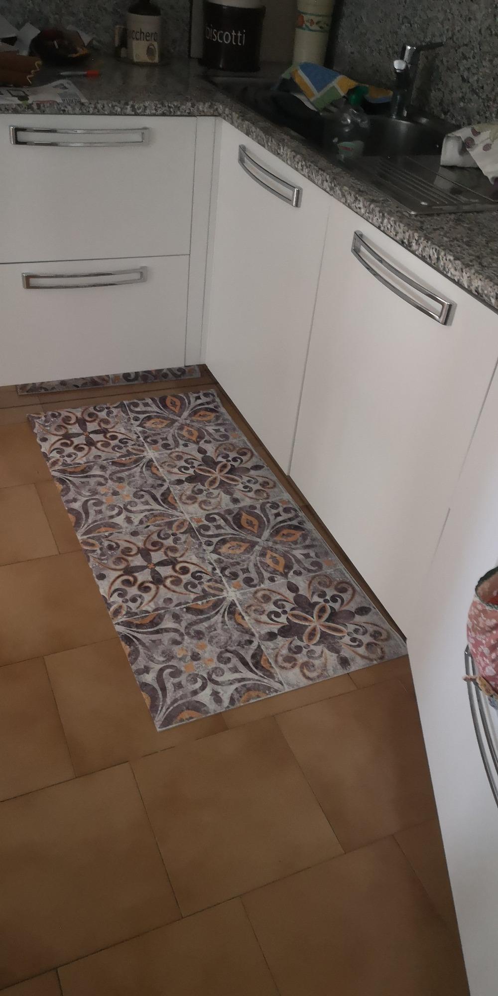 Baroni Home Tappeto Cucina PVC 120x60 cm Grigio Antiscivolo