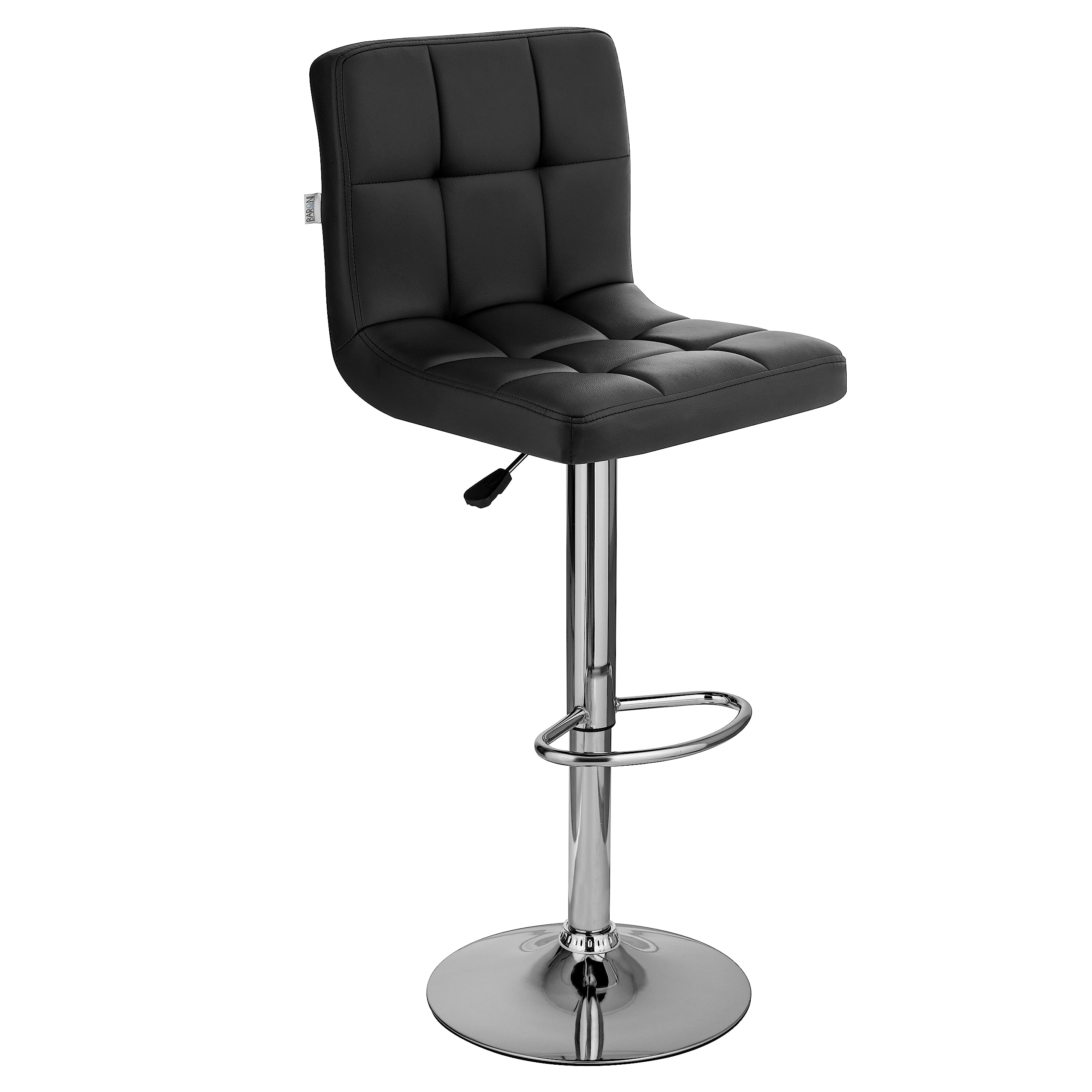 Baroni Home sgabello bar cucina nero ecopelle 1 pezzo regolabile