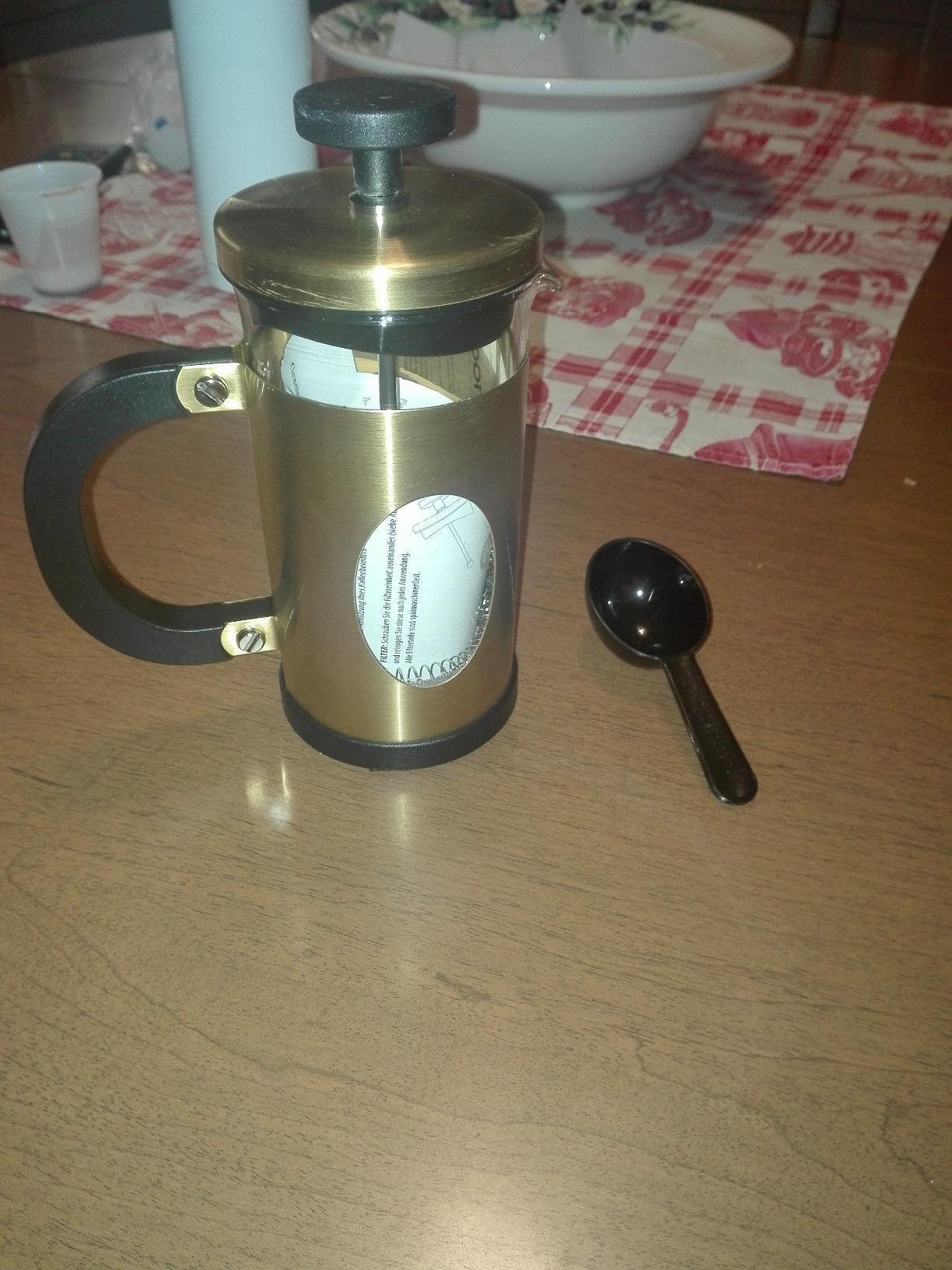 bonVIVO French Press Caffettiera Stantuffo Rame 8 Tazze Vetro