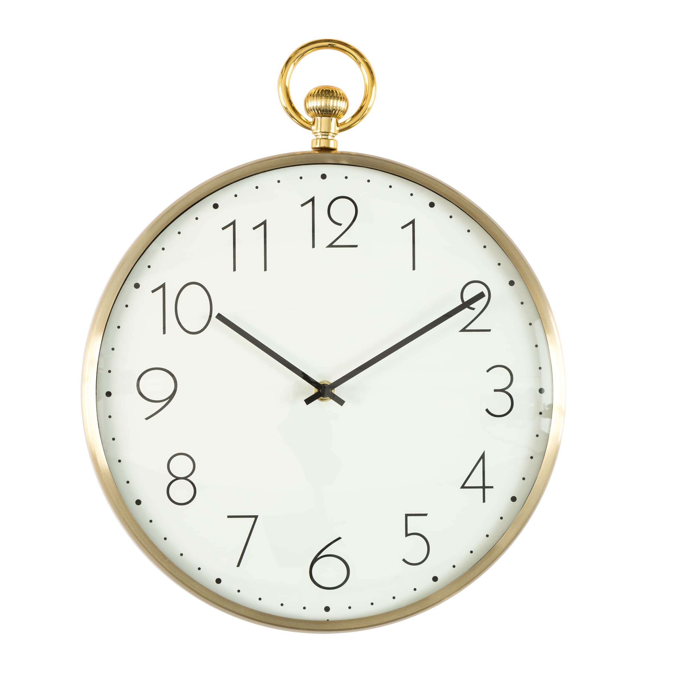 Baroni Orologio Parete PVC Quadrato Oro 29x29 cm Silenzioso