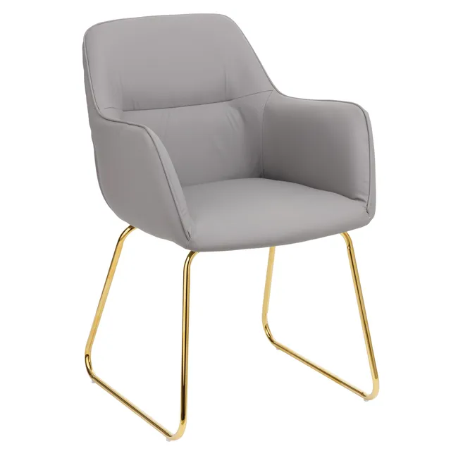 Baroni Home Poltrona Moderna poltrona grigia ecopelle 55x84x47 cm