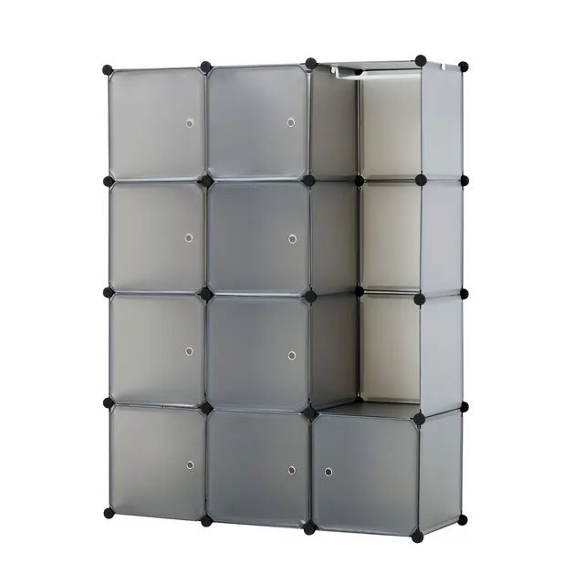Baroni Home armadio componibile 12 scomparti grigio 111x37x147 cm
