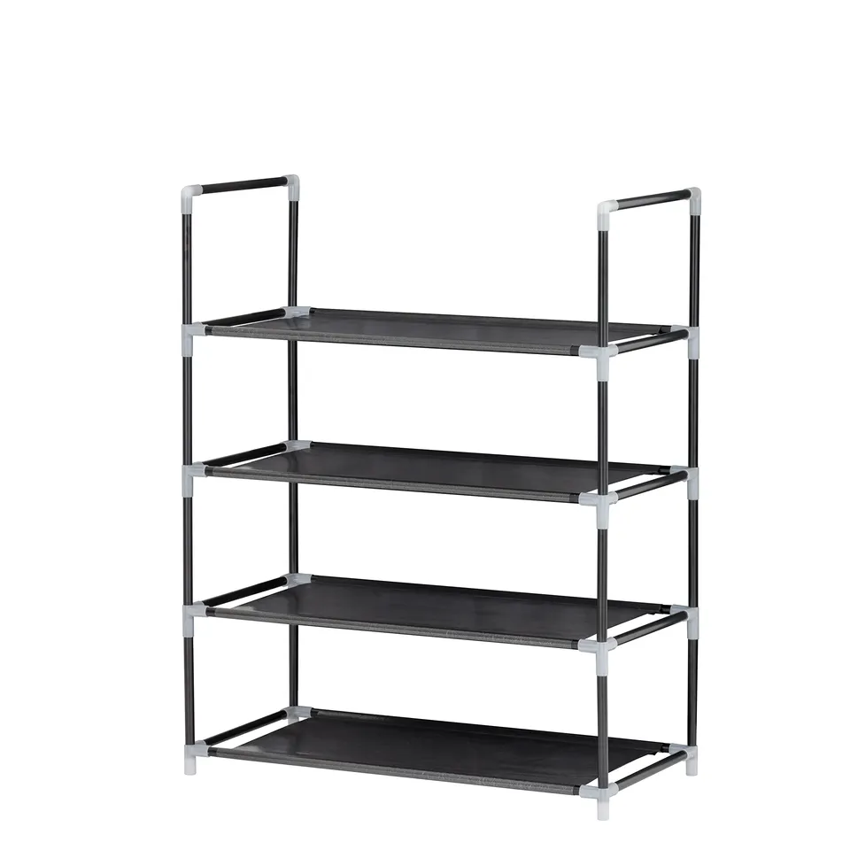 Baroni Home scarpiera salvaspazio nera 4 ripiani 57x28x72 cm