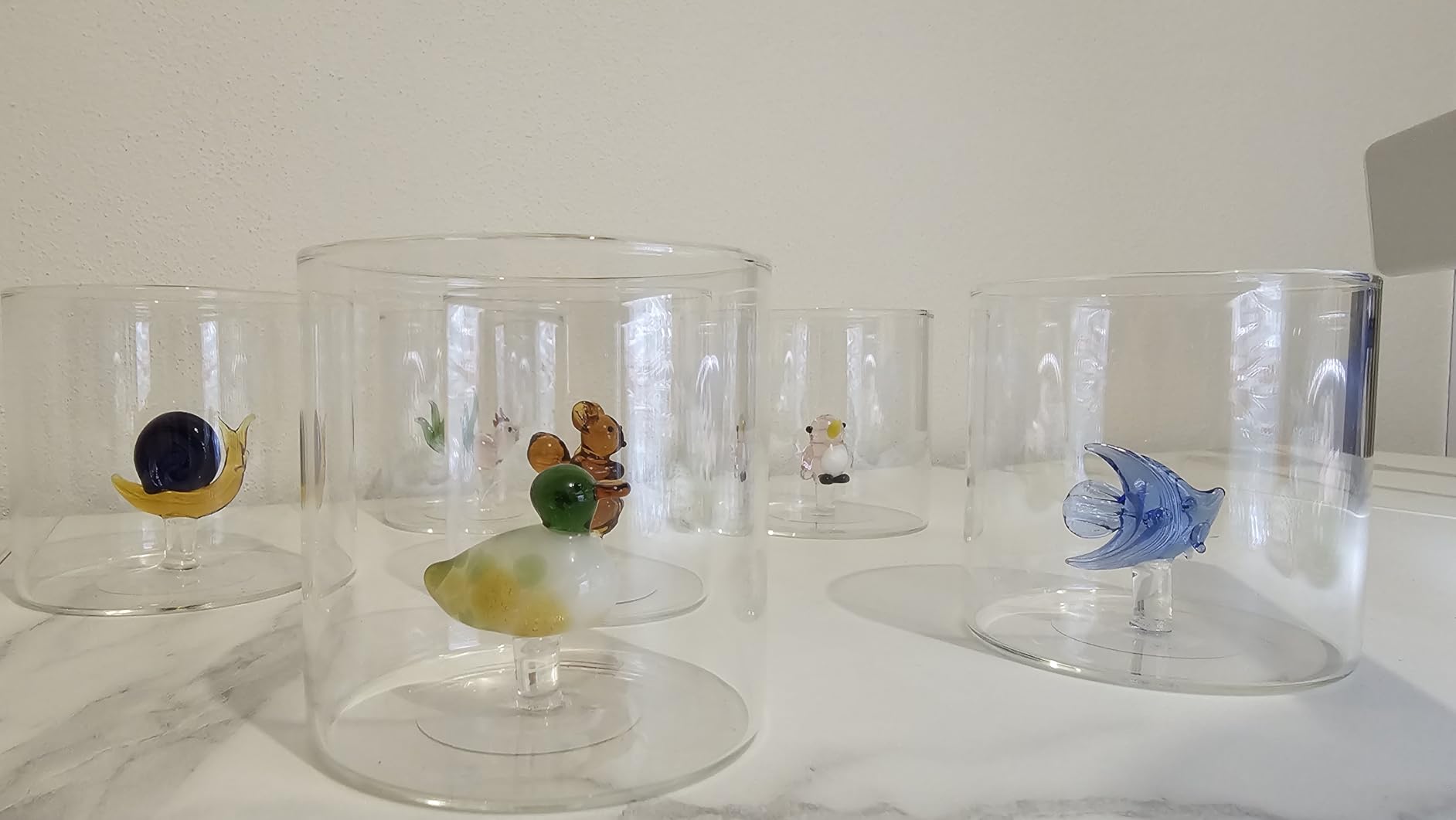 Baroni Home Set 6 Bicchieri Vetro 32 CL Animali Borosilicato