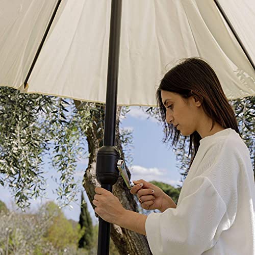 Baroni Home ombrellone da giardino bianco Ø 270 cm palo centrale