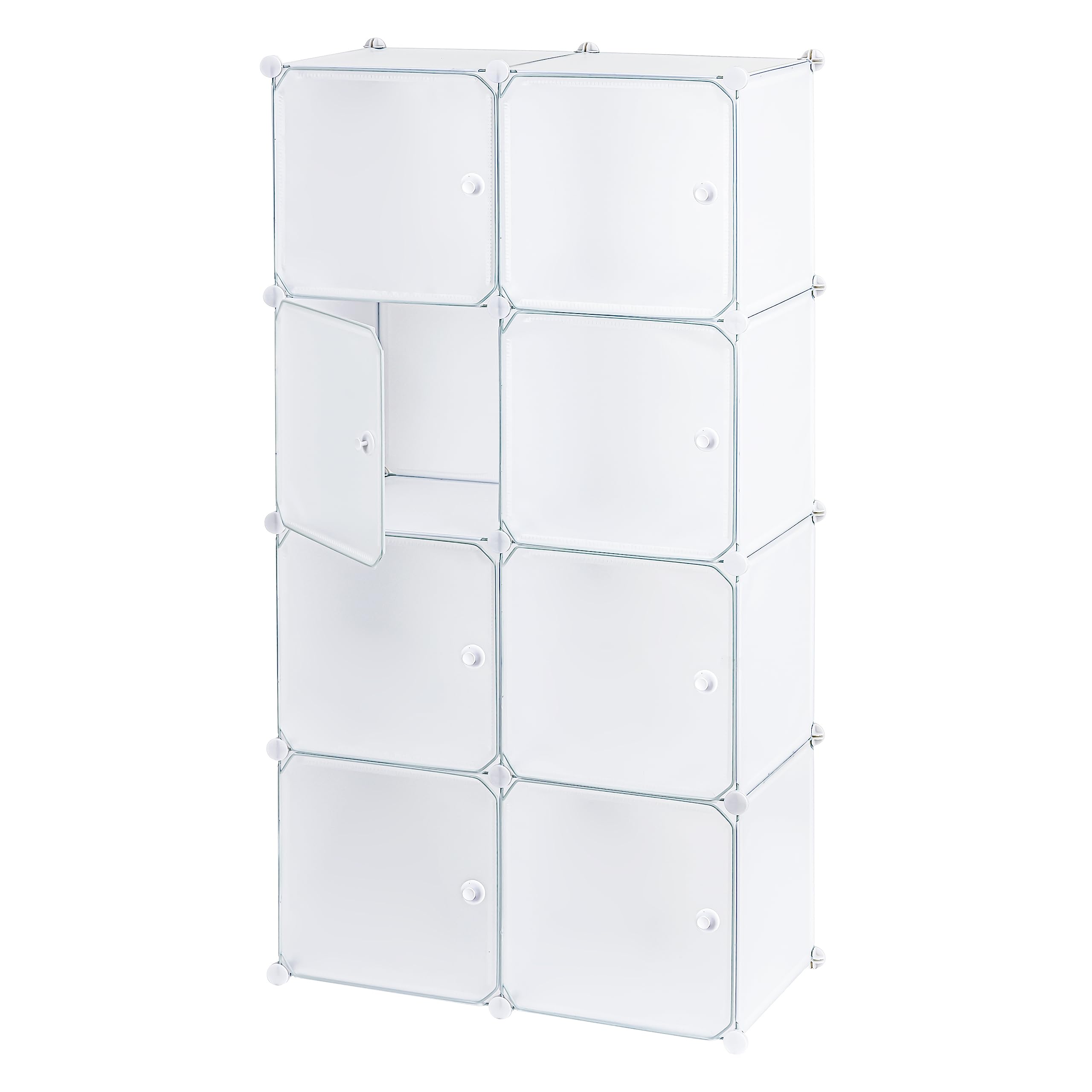 Baroni Home Mobile Componibile Bianco 8 Scomparti 75x37x147 cm