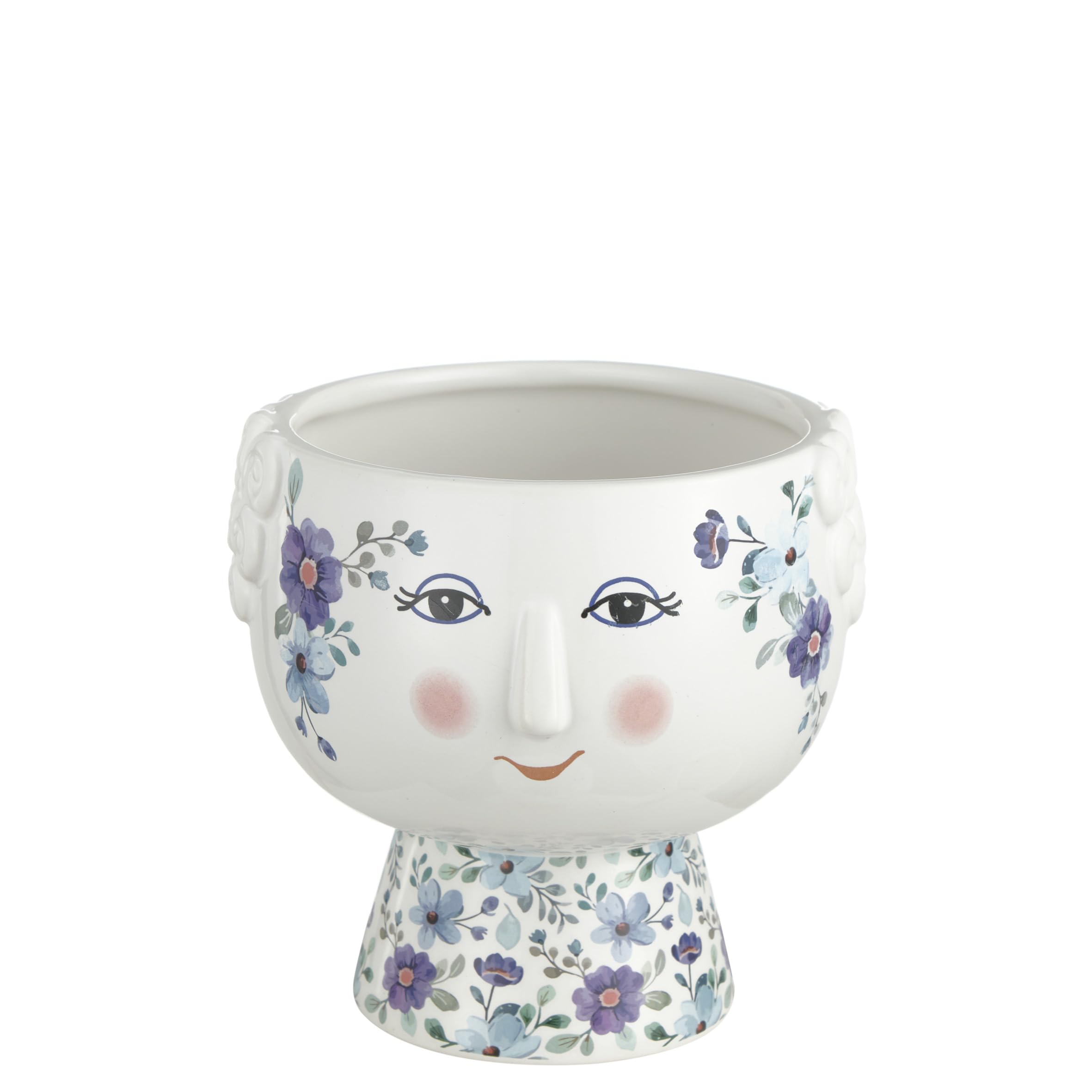 Baroni Home Vaso Pop in Ceramica Sei Manici Dipinto a Mano