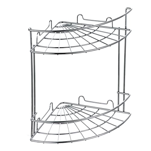 Baroni Home mensola doccia angolare acciaio 2 piani 18x18 cm