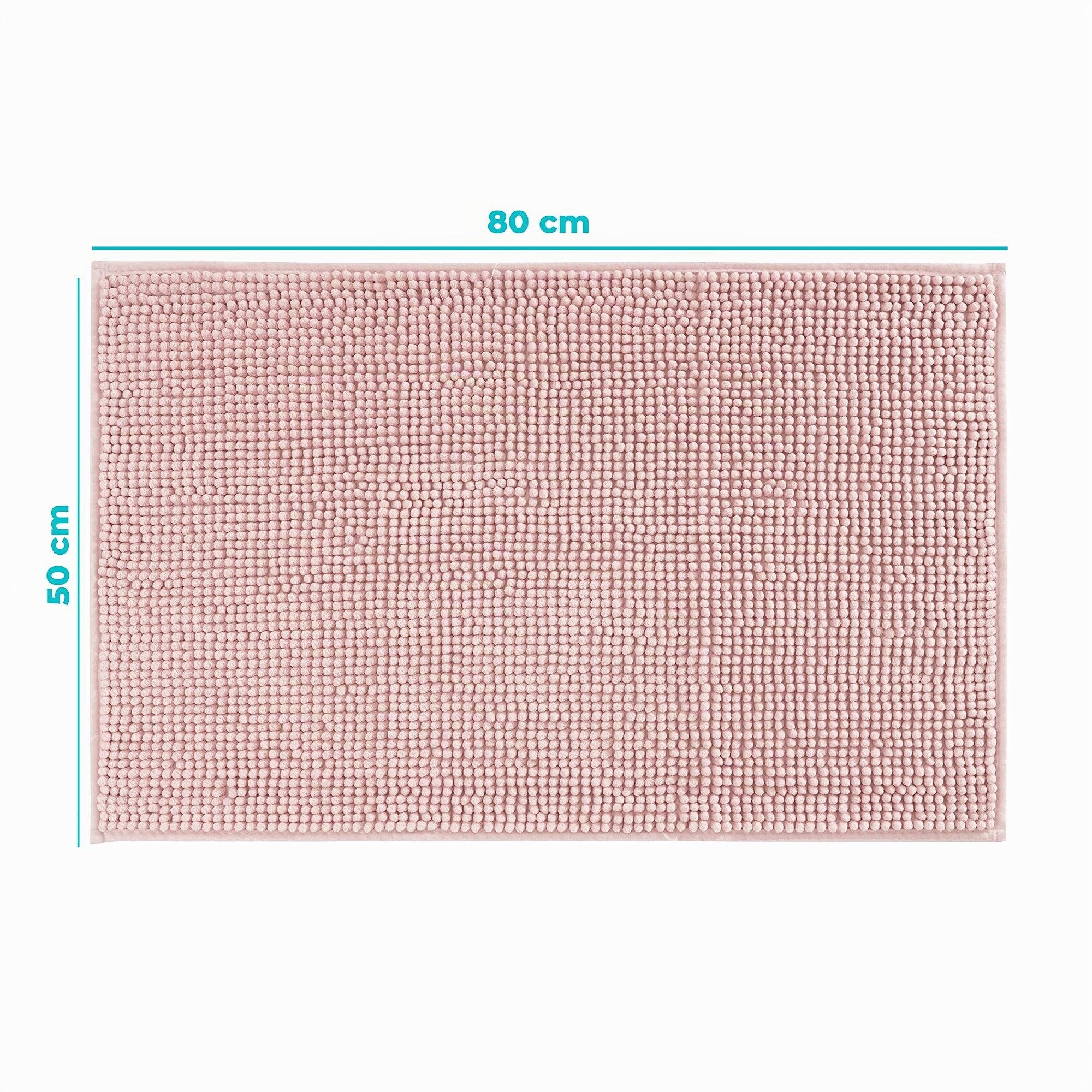 Baroni Home Tappeto Bagno Ciniglia Rosa 50x80 cm Antiscivolo