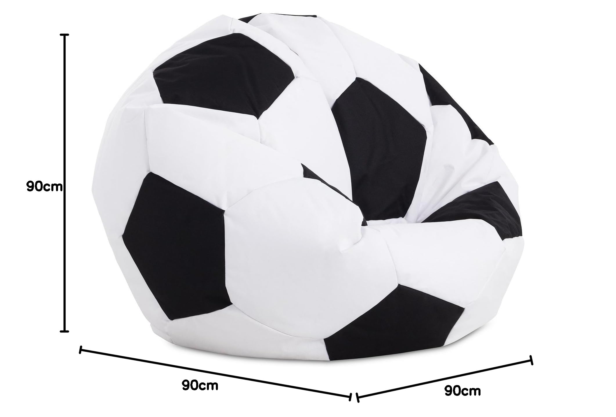 Textilhome Football Pouf Pallone Calcio 90 cm Marrone Nero