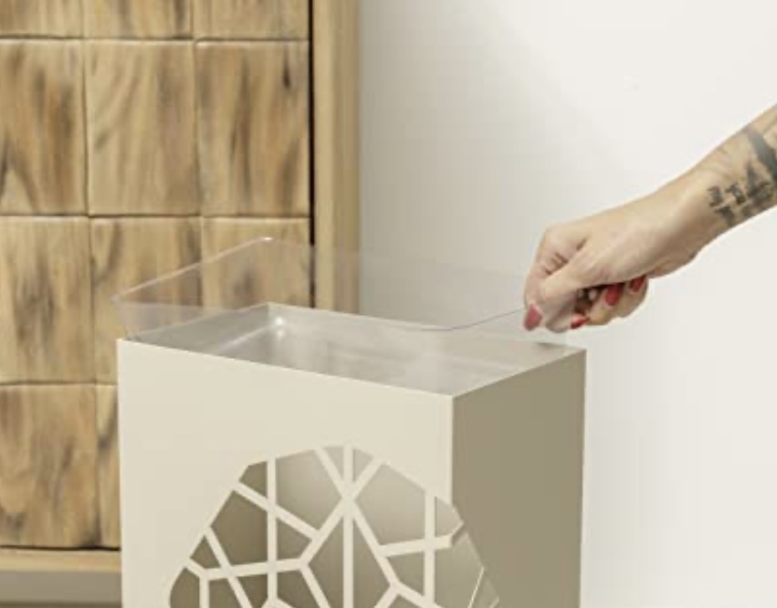 Baroni Home Portaombrelli Squadrato Bianco 25x15x50 cm
