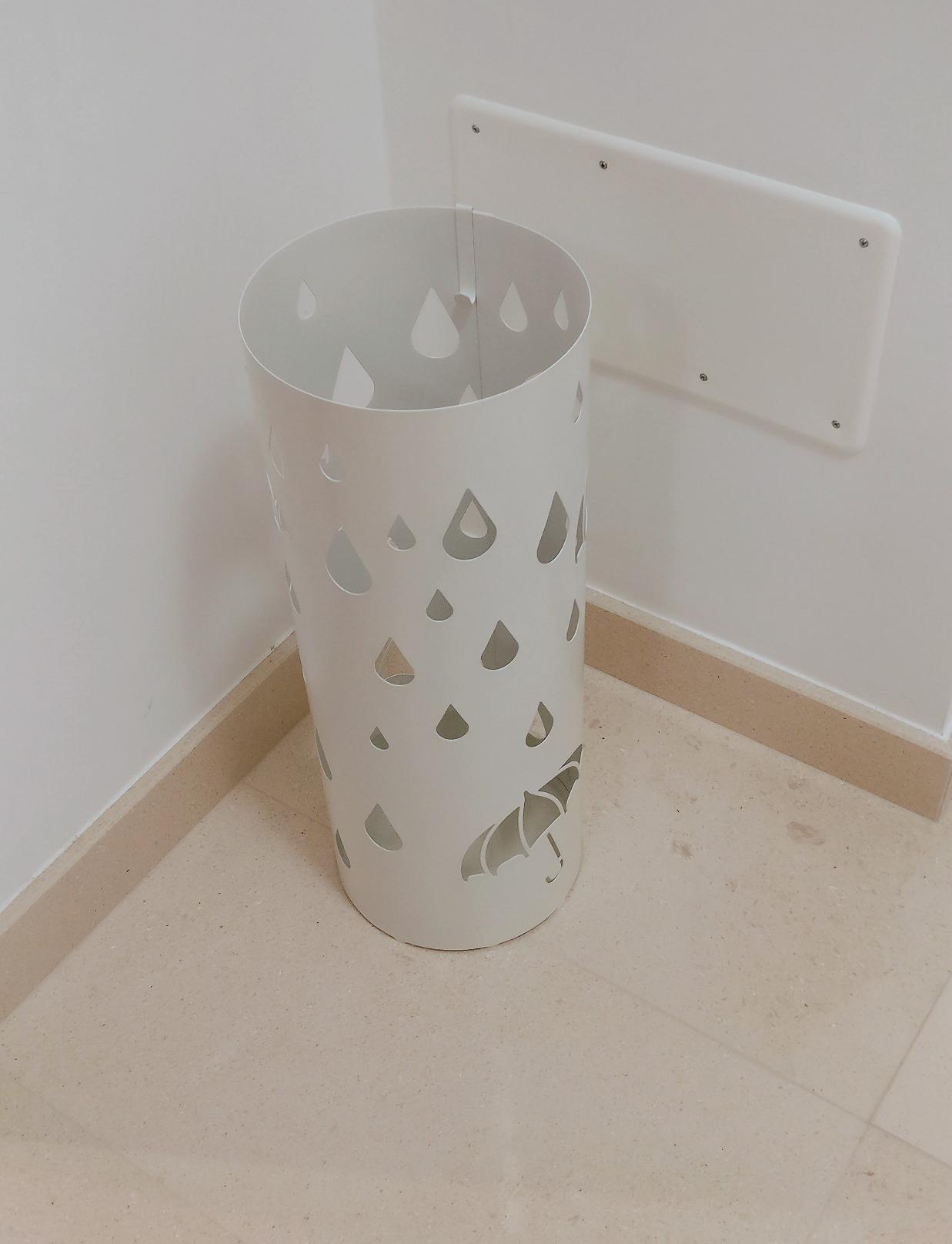 Baroni Home portaombrelli cilindrico pioggia metallo bianco