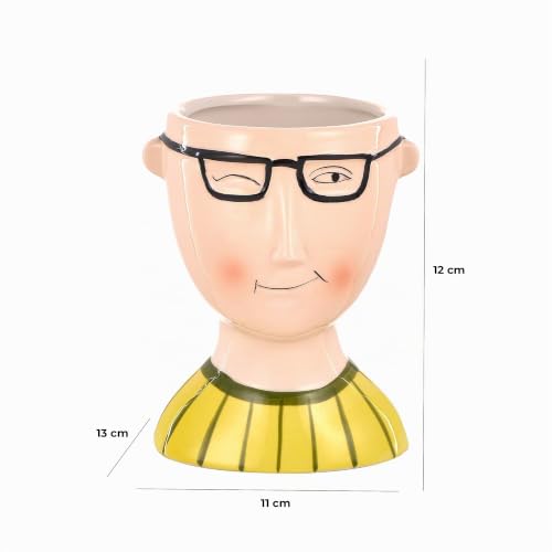 Baroni Home Boy vaso testa ceramica 12 cm dipinto a mano