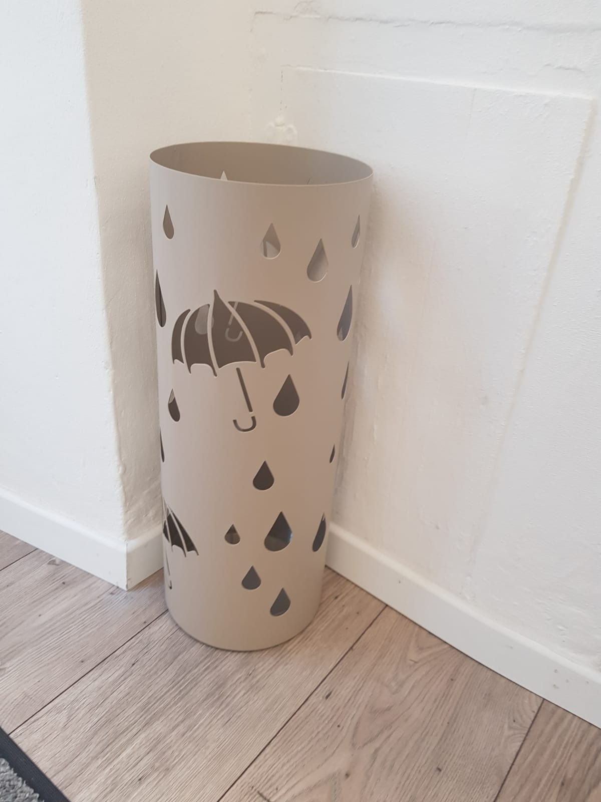 Baroni Home portaombrelli cilindrico pioggia metallo bianco