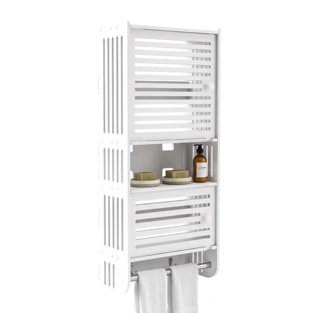 Baroni Home Pensile Bagno 2 Ante Bianco 14,5x29,5x70 cm Parete