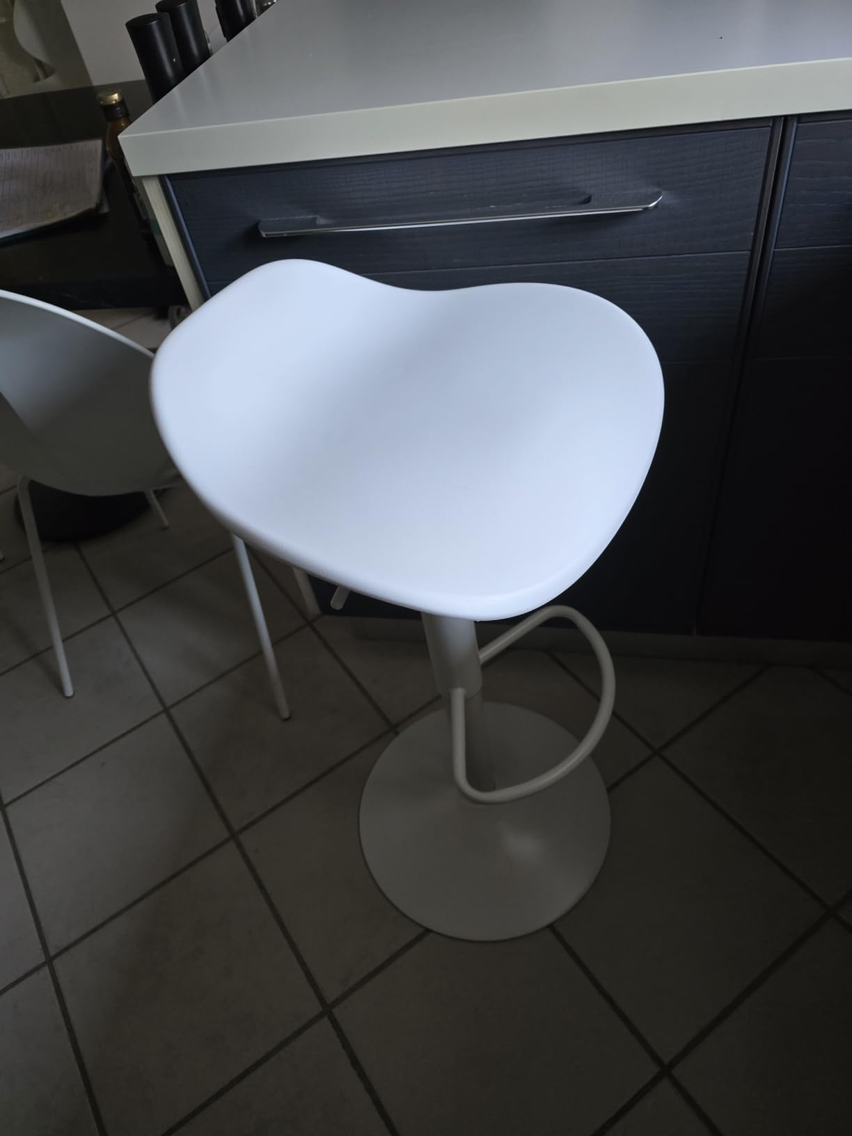 Baroni Home Set 2 Sgabelli Girevoli Bianchi Altezza Regolabile