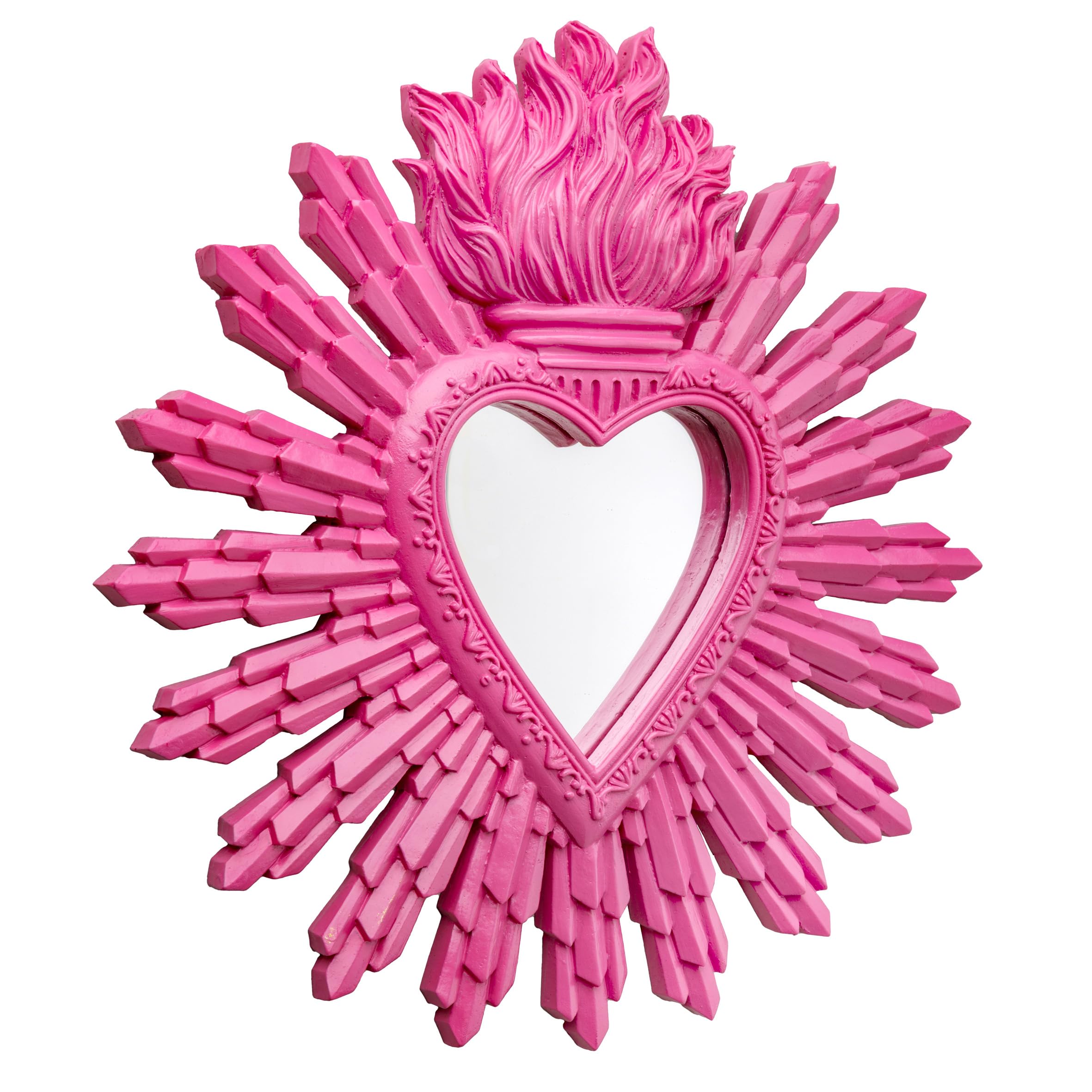 Baroni Home Ex Voto Cuore Specchio Parete Rosa resina