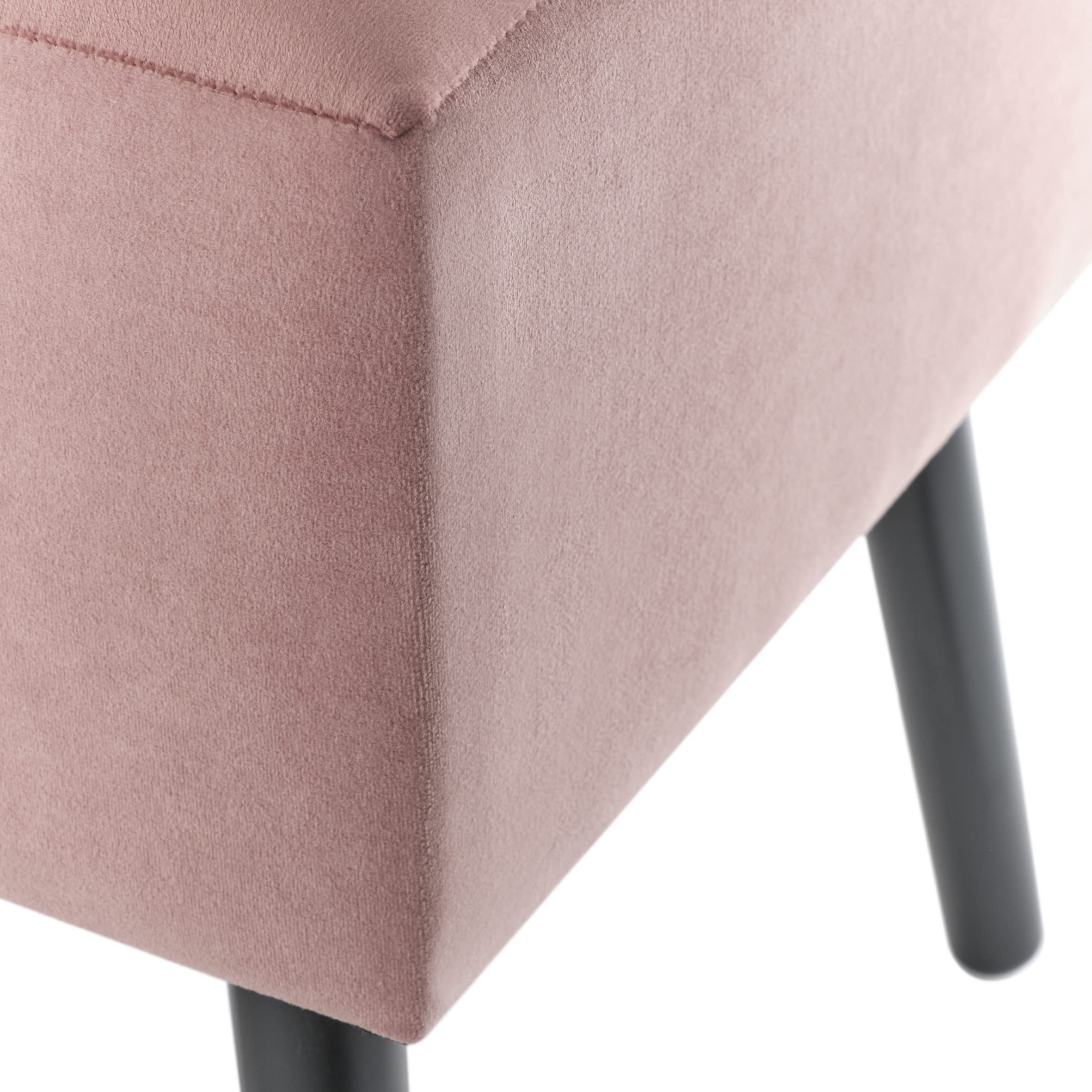 Baroni Home Pouf Velluto Rosa Cipria 40x33x46 cm Imbottito