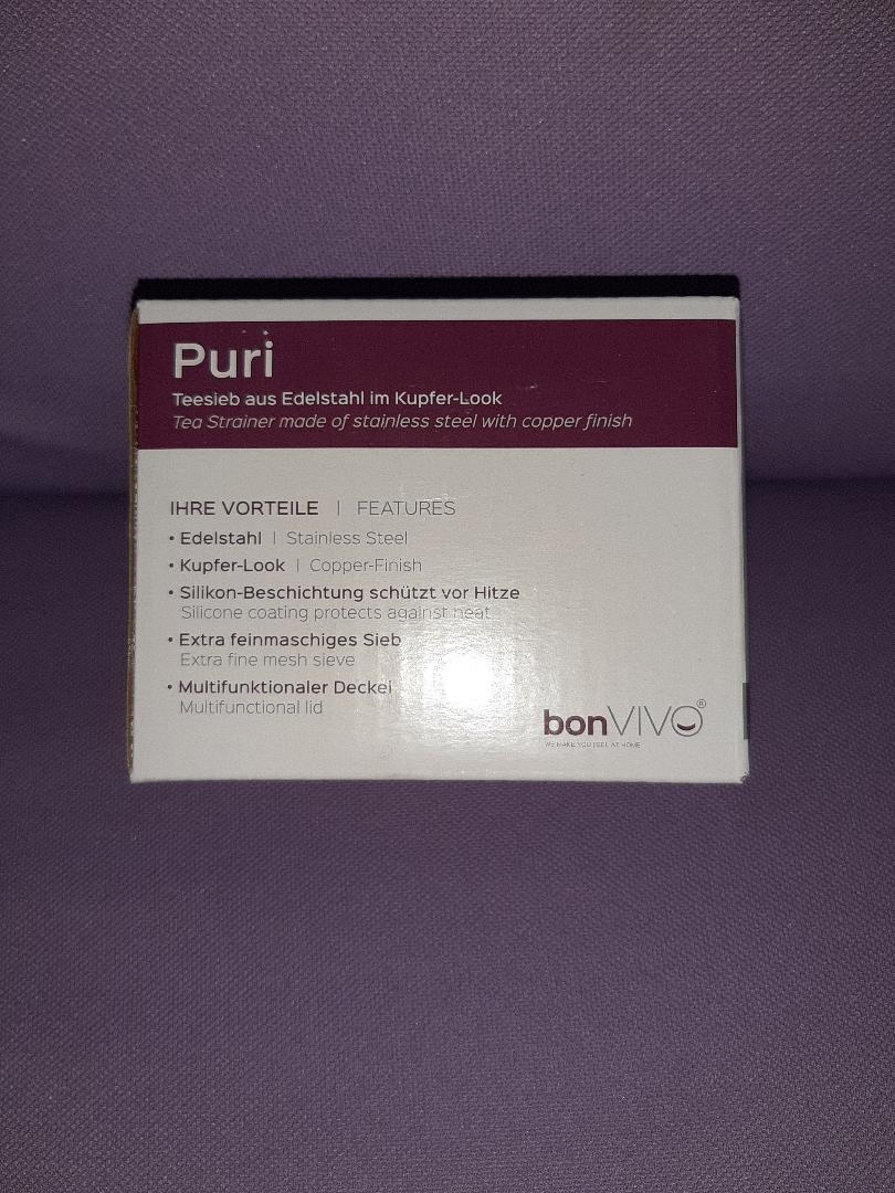 bonVIVO Puri Infusore Te Inox Rame con Coperchio