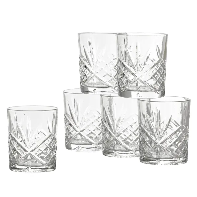 Baroni Home set 6 bicchieri vetro 25 cl intagli eleganti