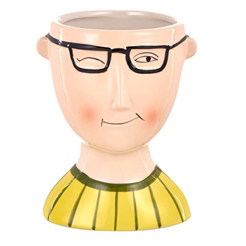 Baroni Home Boy vaso testa ceramica 12 cm dipinto a mano