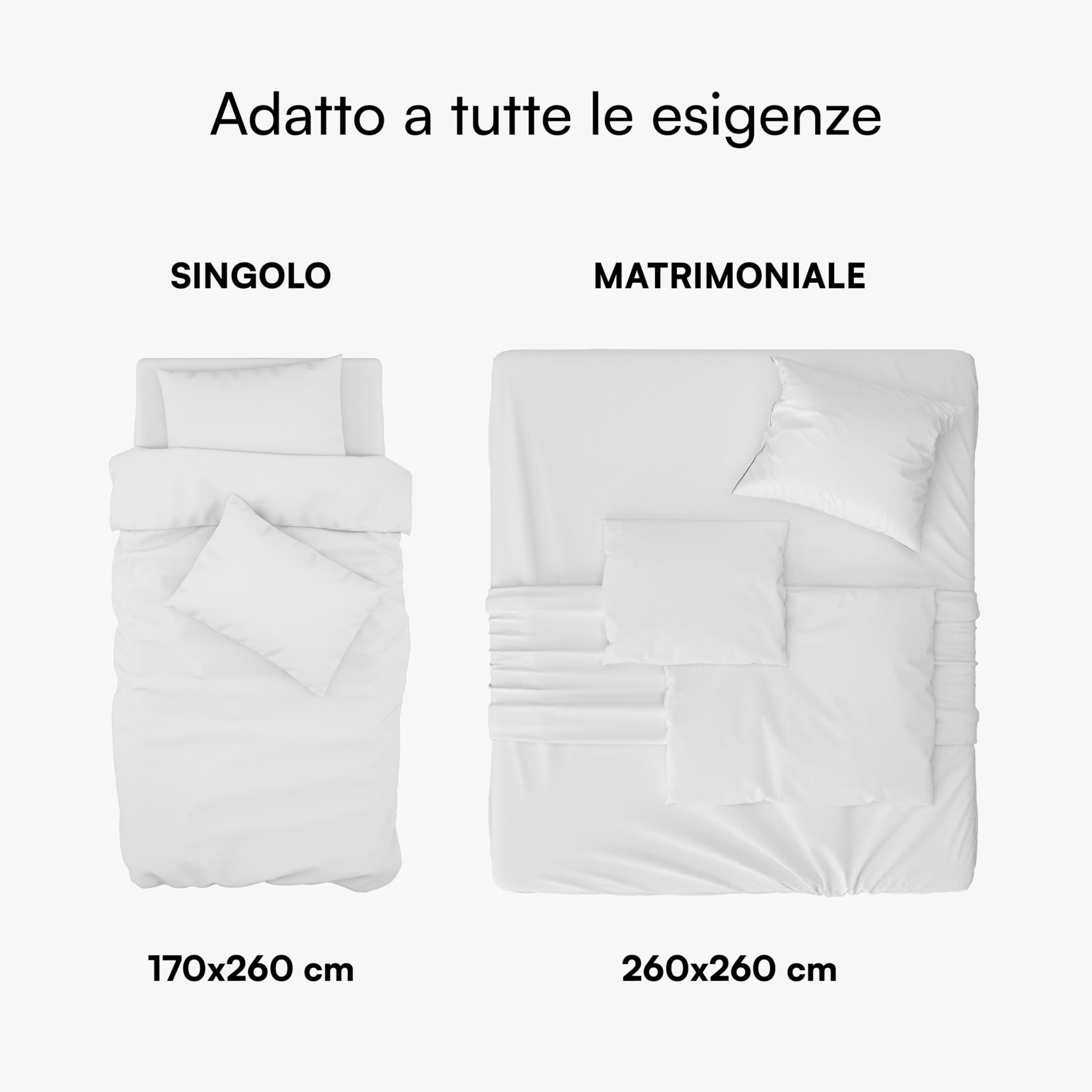 Baroni Home Piumone Matrimoniale 260x260 Righe Blu 350 g/mq anallergico