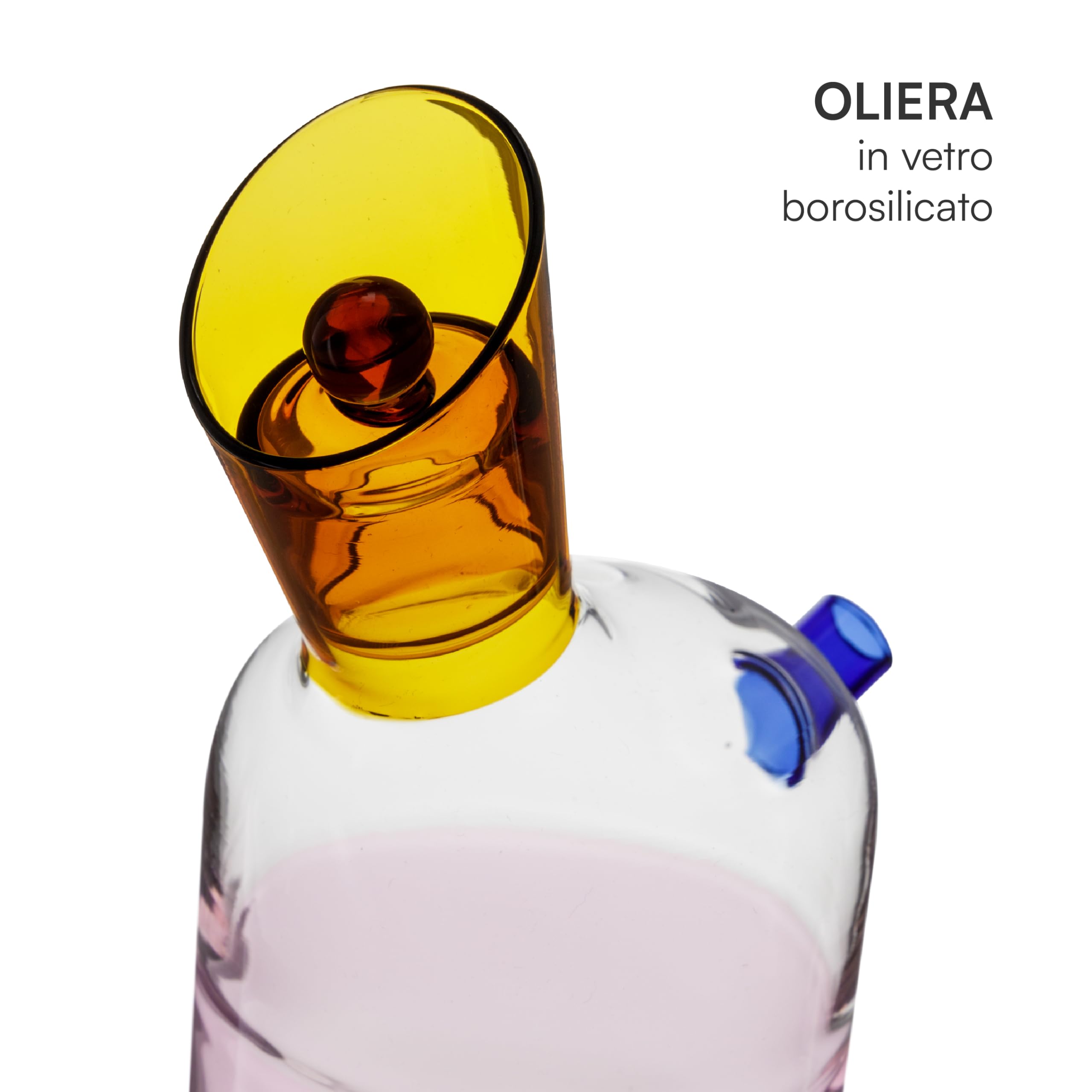 Baroni Home Oliera vetro borosilicato ambra 11x8x16 cm