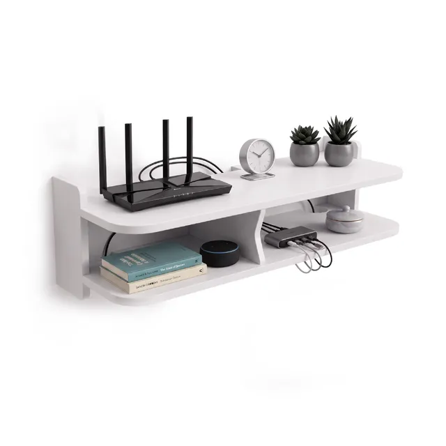 Baroni Home Mensola Porta WiFi 2 Scomparti 20x50x13 cm Parete