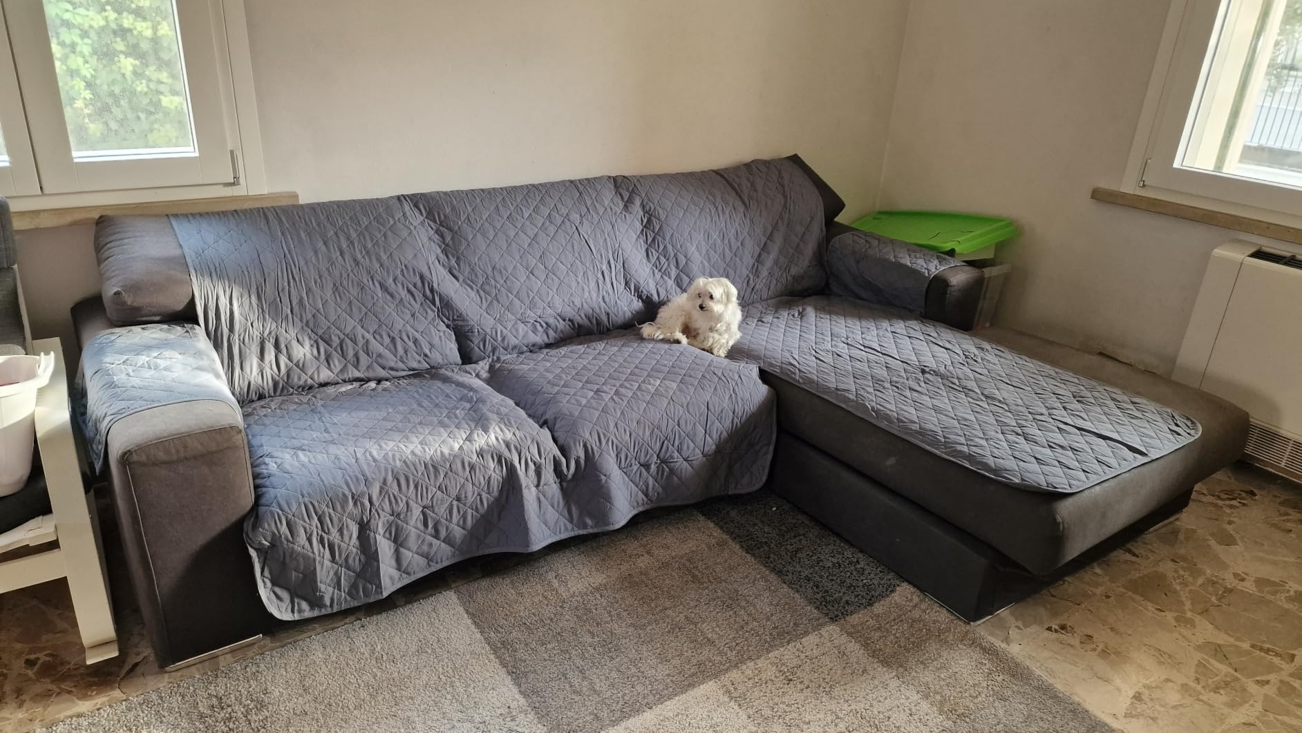 Textilhome Adele copridivano 3 posti 160 cm rosso trapuntato