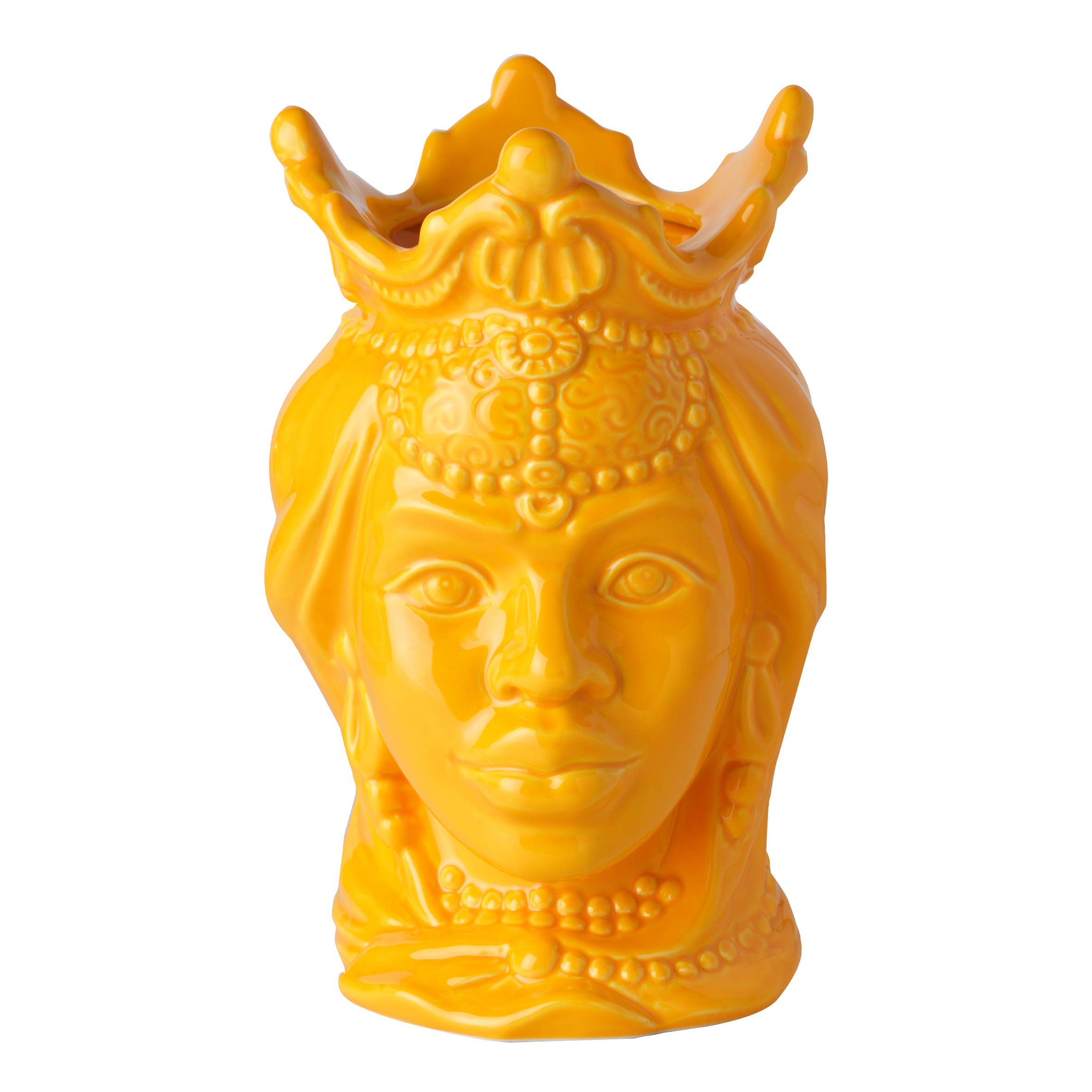 Baroni Home testa di moro ceramica regina gialla 24 cm