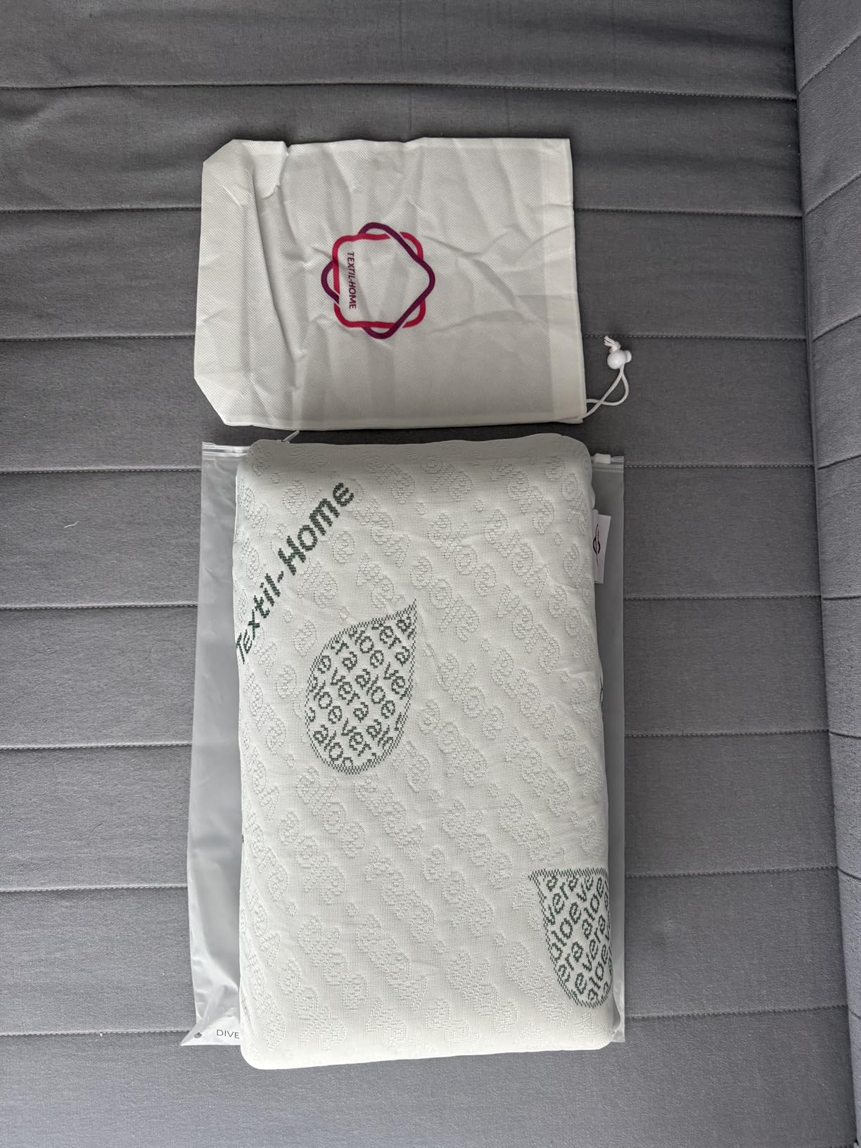 Textilhome Cuscino Memory Foam Cervicale 70 cm Aloe Vera Sfoderabile