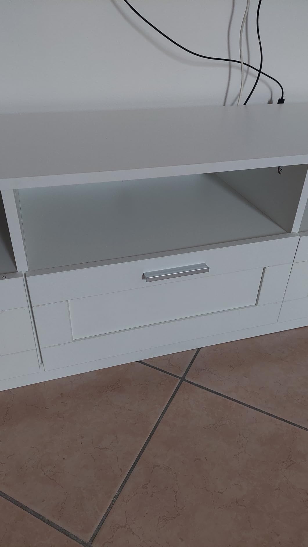 Baroni Home Mobile TV Bianco 3 Cassetti 140x33x30 cm