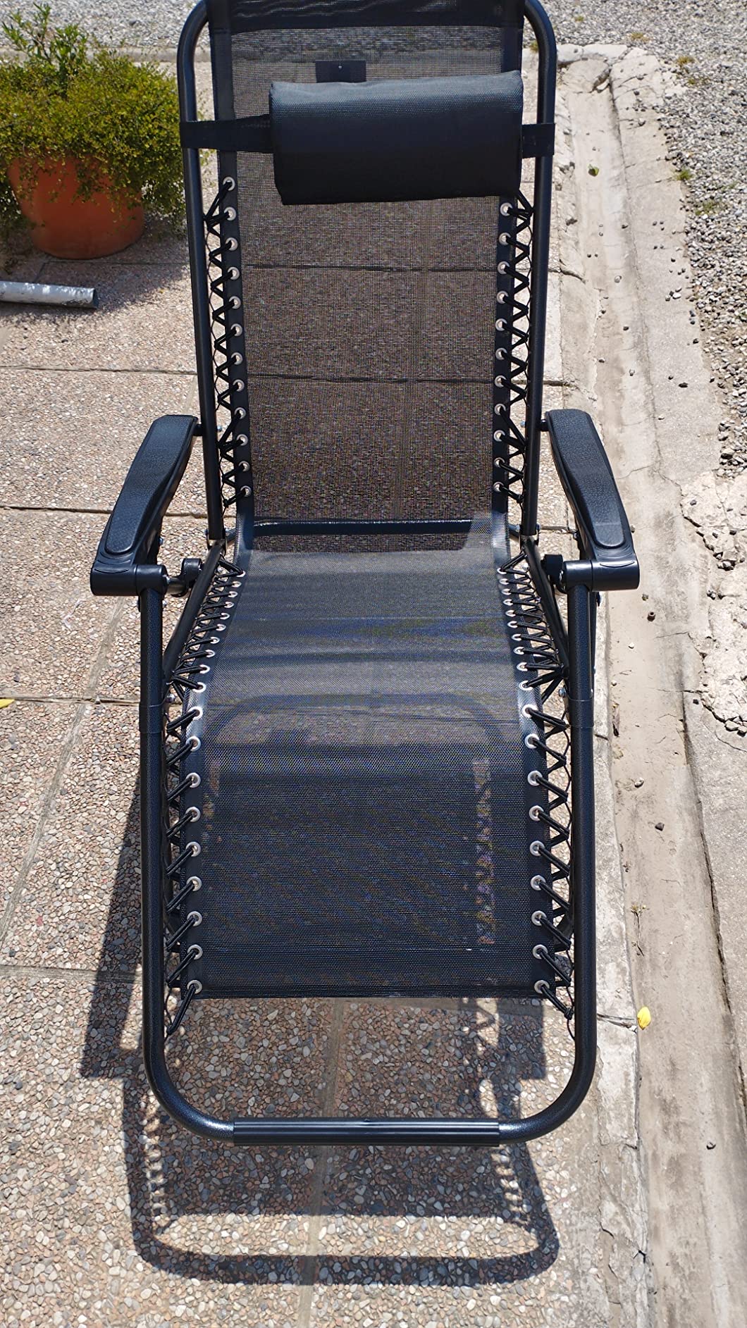 Baroni Home sdraio zero gravity pieghevole giardino nero
