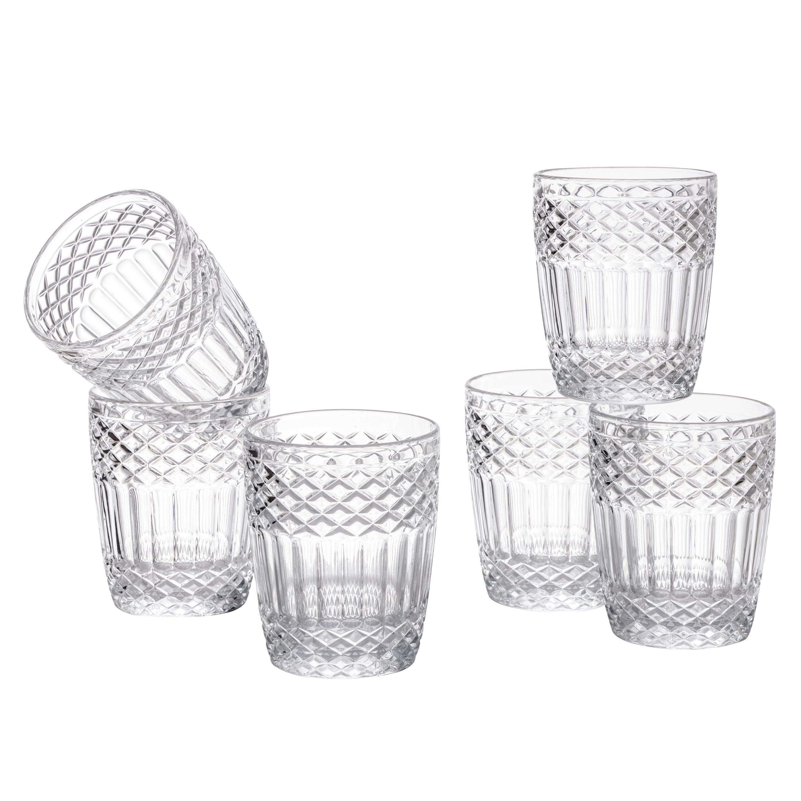 Baroni Home Set Bicchieri Vetro Fumé 30 CL 6 Pezzi Rilievo