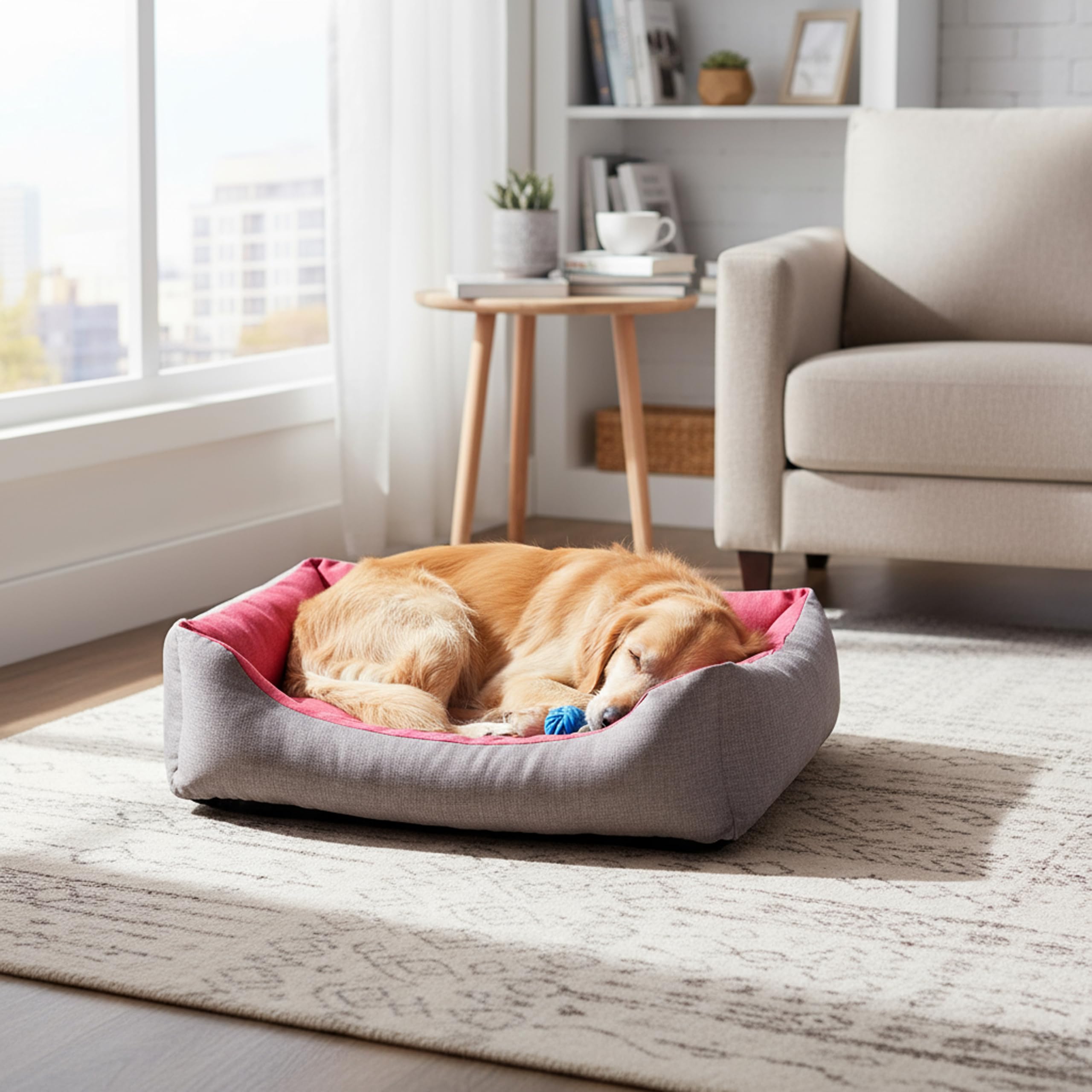 Baroni Home Cuccia Cane M 60x70 cm Grigio Bordeaux Lavabile