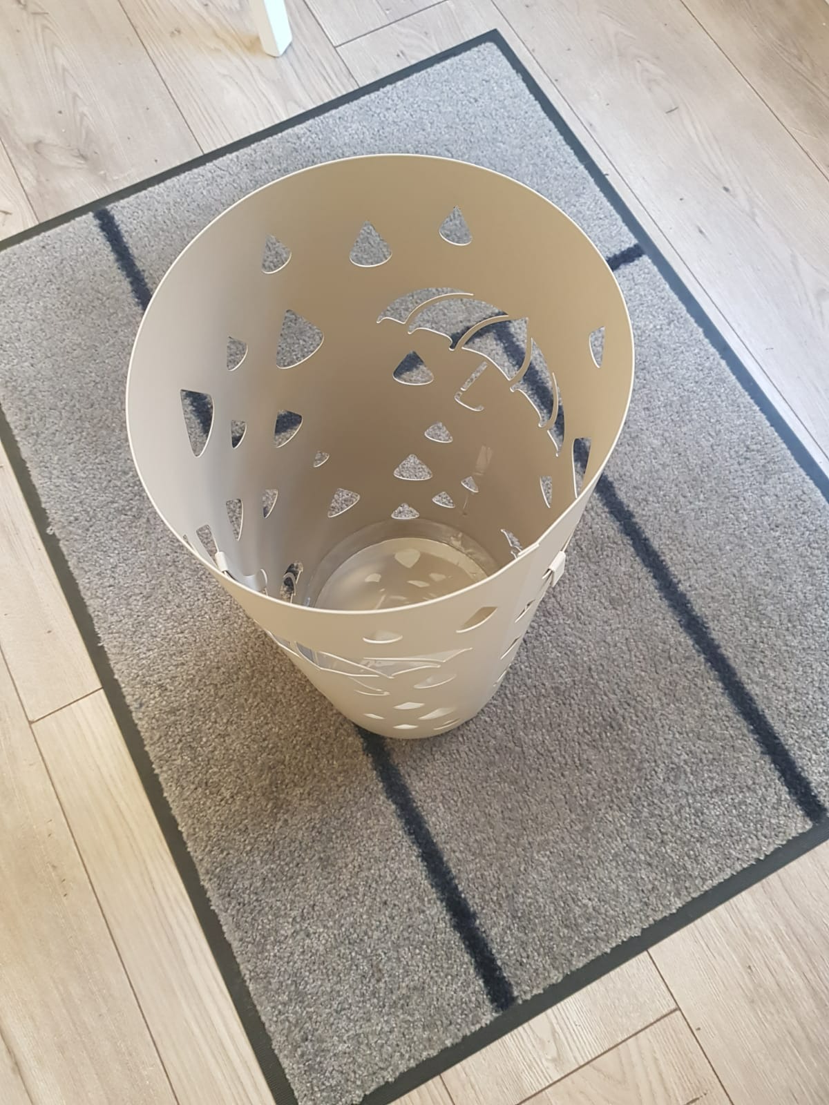 Baroni Home portaombrelli cilindrico pioggia metallo bianco