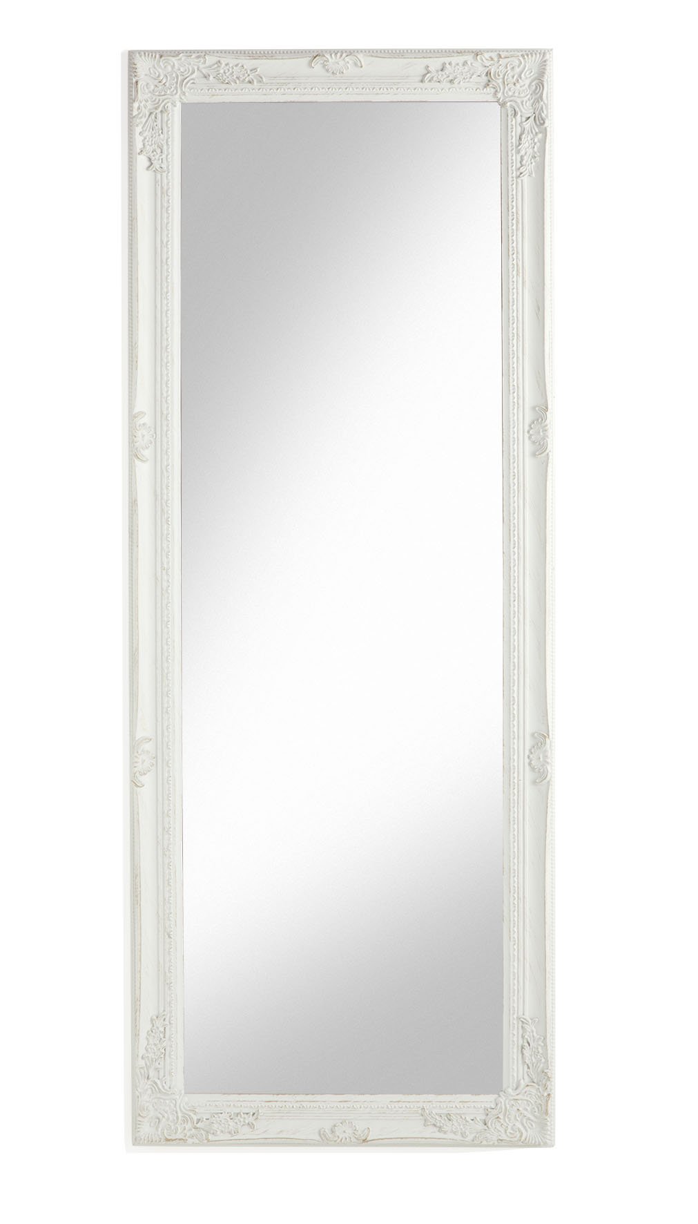 Baroni specchio da parete rettangolare 55x142 cm bianco anticato