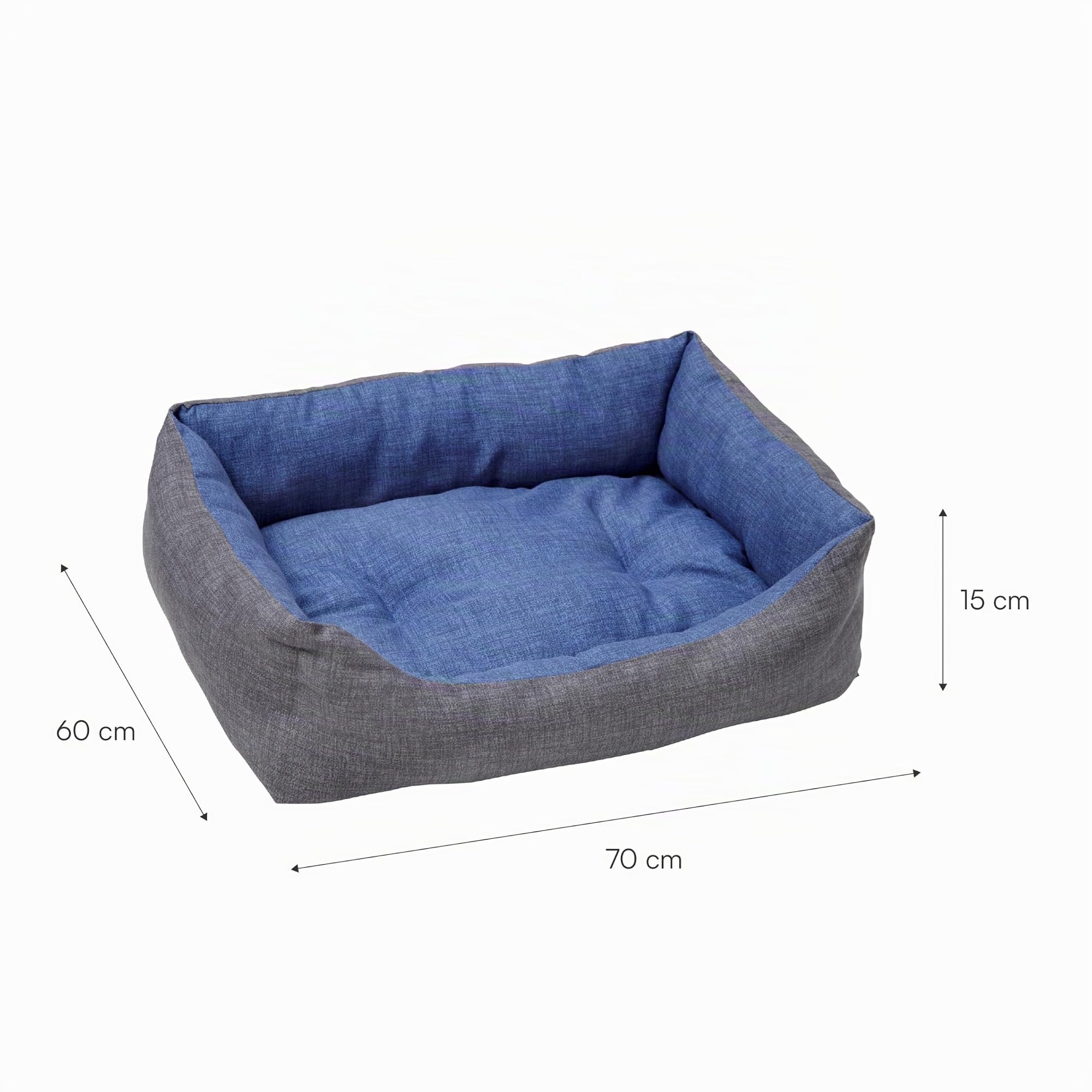 Baroni Home cuccia cane rettangolare grigio blu 60x70 cm