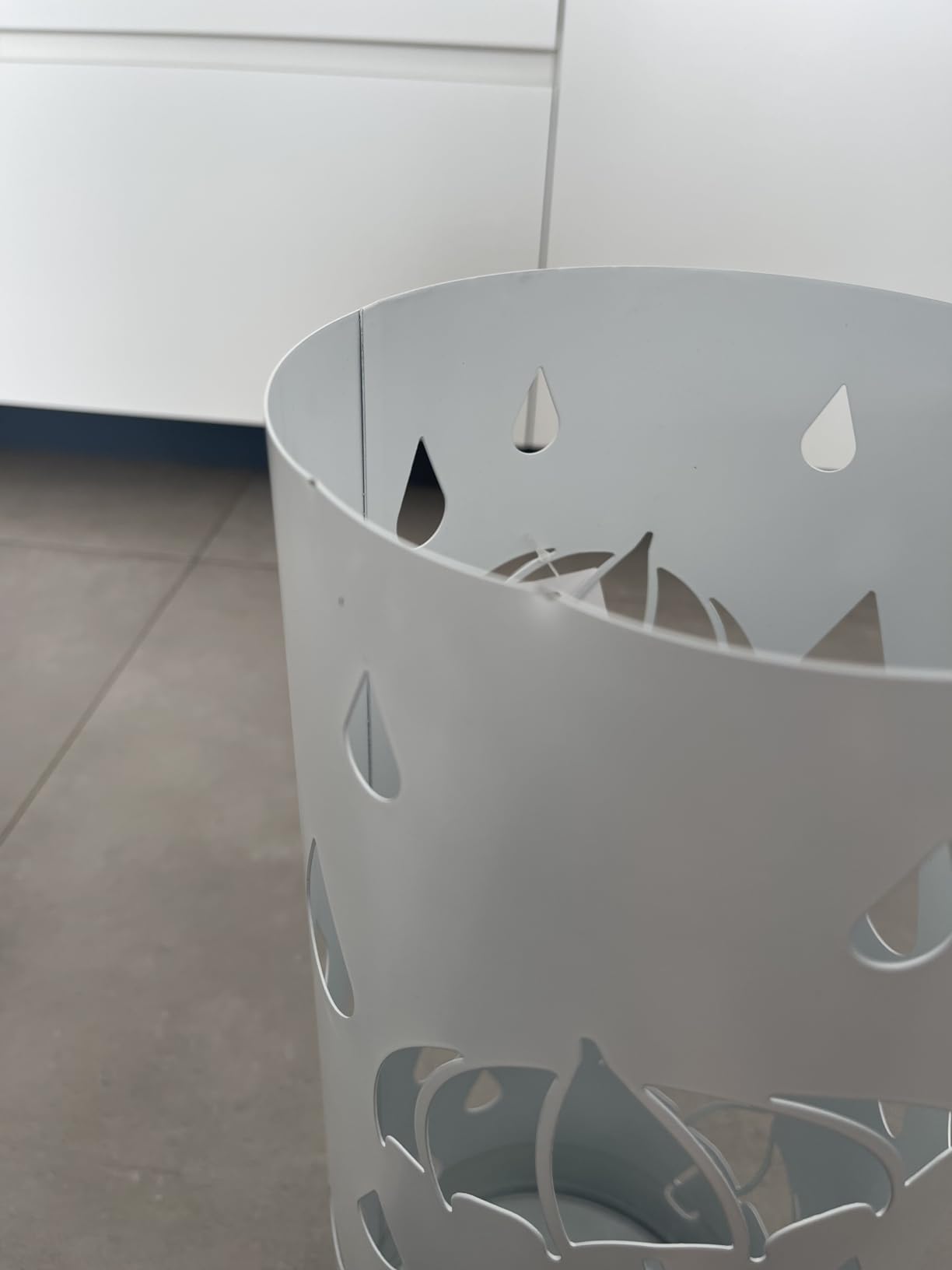 Baroni Home portaombrelli cilindrico pioggia metallo bianco