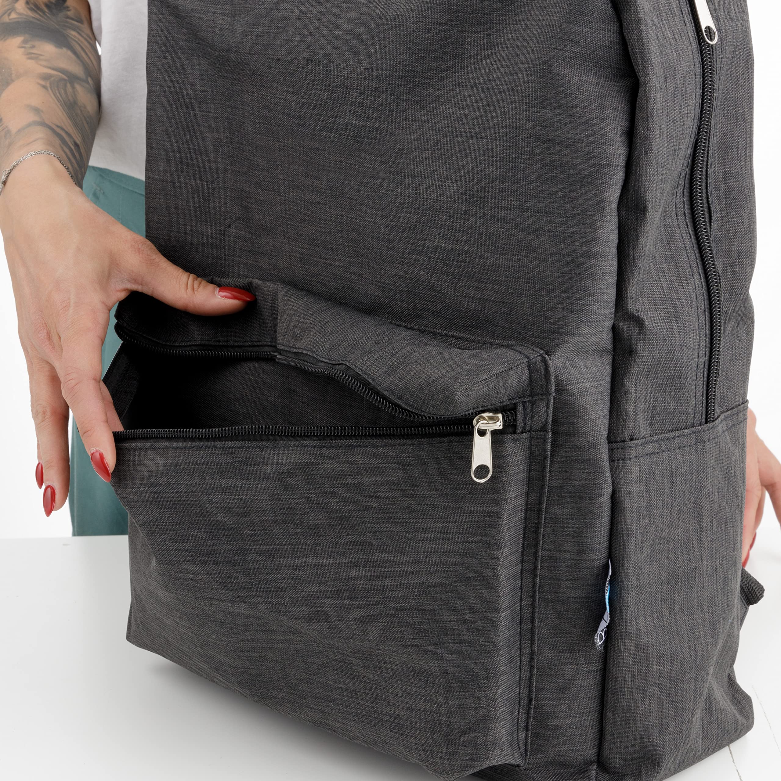 Baroni Home Zaino Nylon Nero 46x39x10 cm 10L
