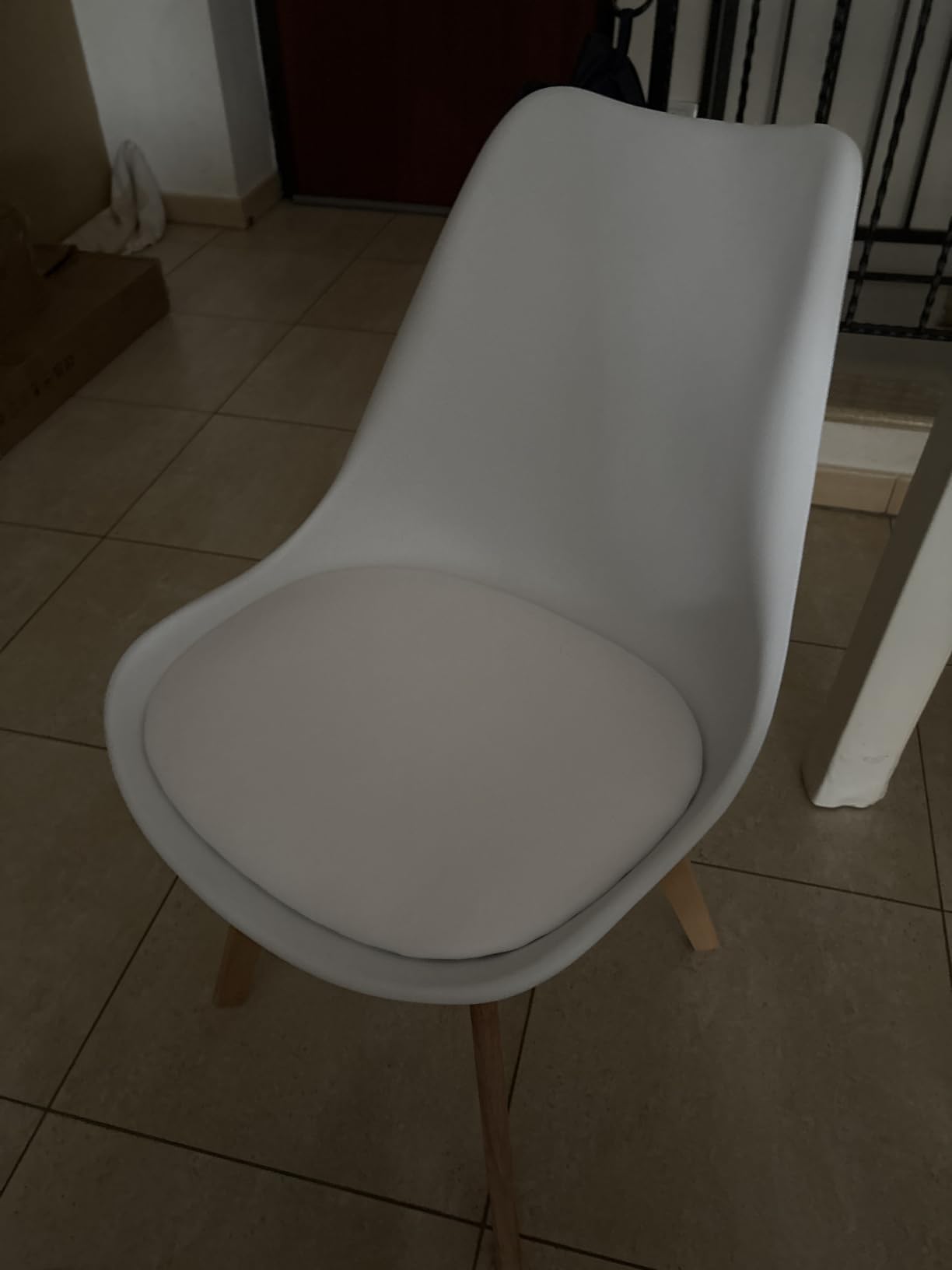 Baroni Home Set 4 Sedie Bianche Gambe Legno 54x46x82 cm