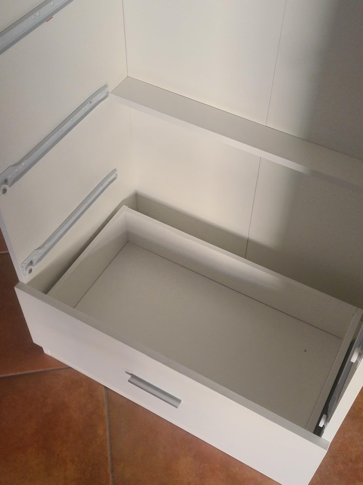 Baroni Home Cassettiera 5 Cassetti Bianca 60x40x110 in Nobilitato