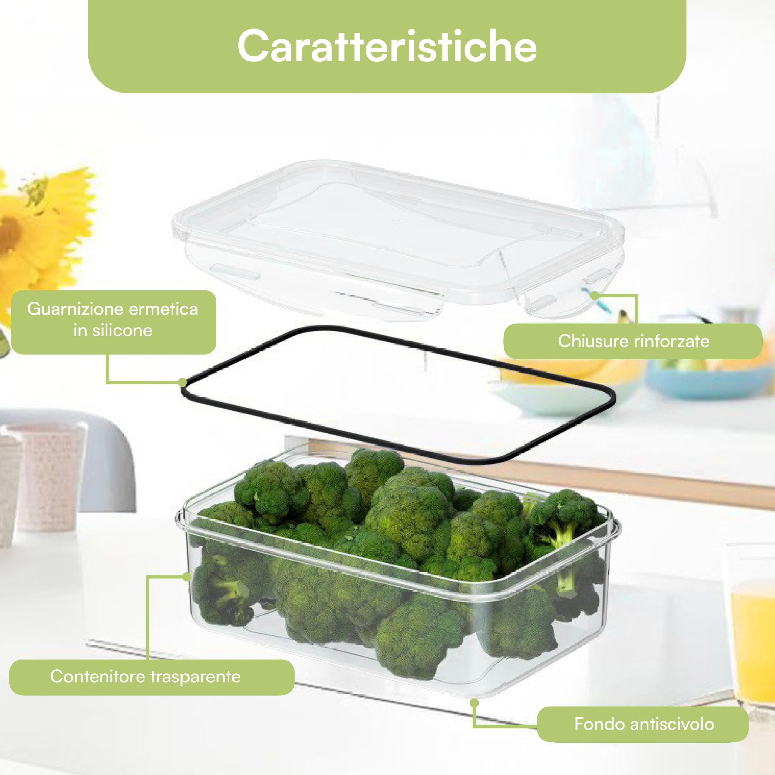 Baroni Home Set 32 Contenitori Alimenti Ermetici 16+16