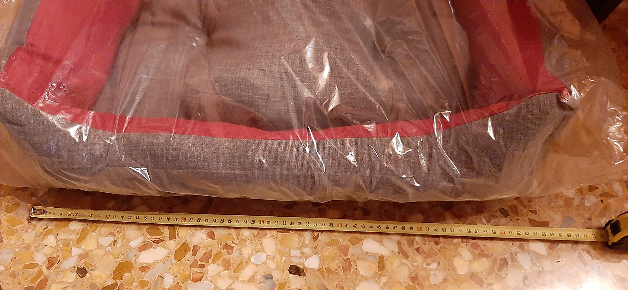 Baroni Home Cuccia Cane M 60x70 cm Grigio Bordeaux Lavabile