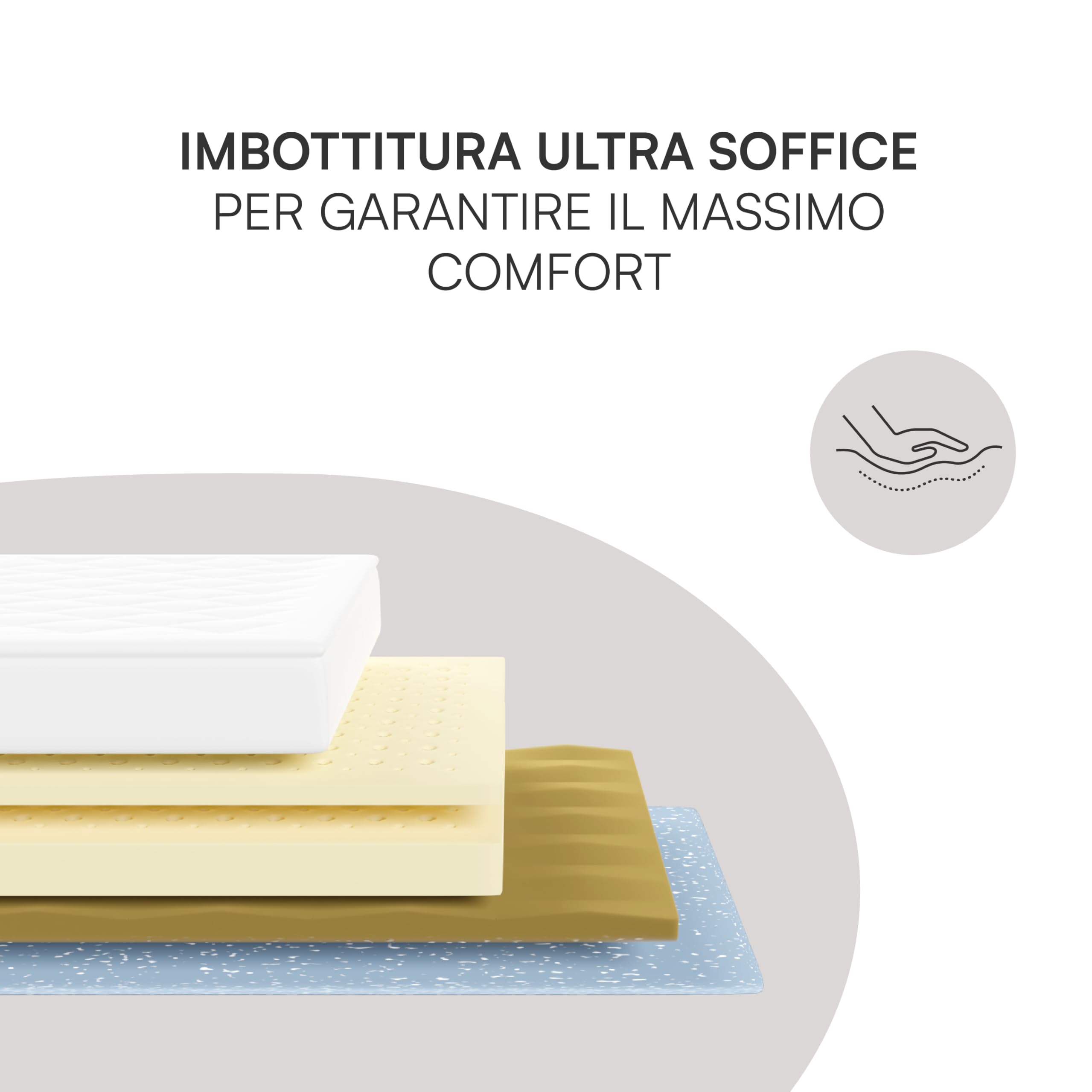 Baroni Home Sedia Ufficio Girevole Grigia in Tessuto