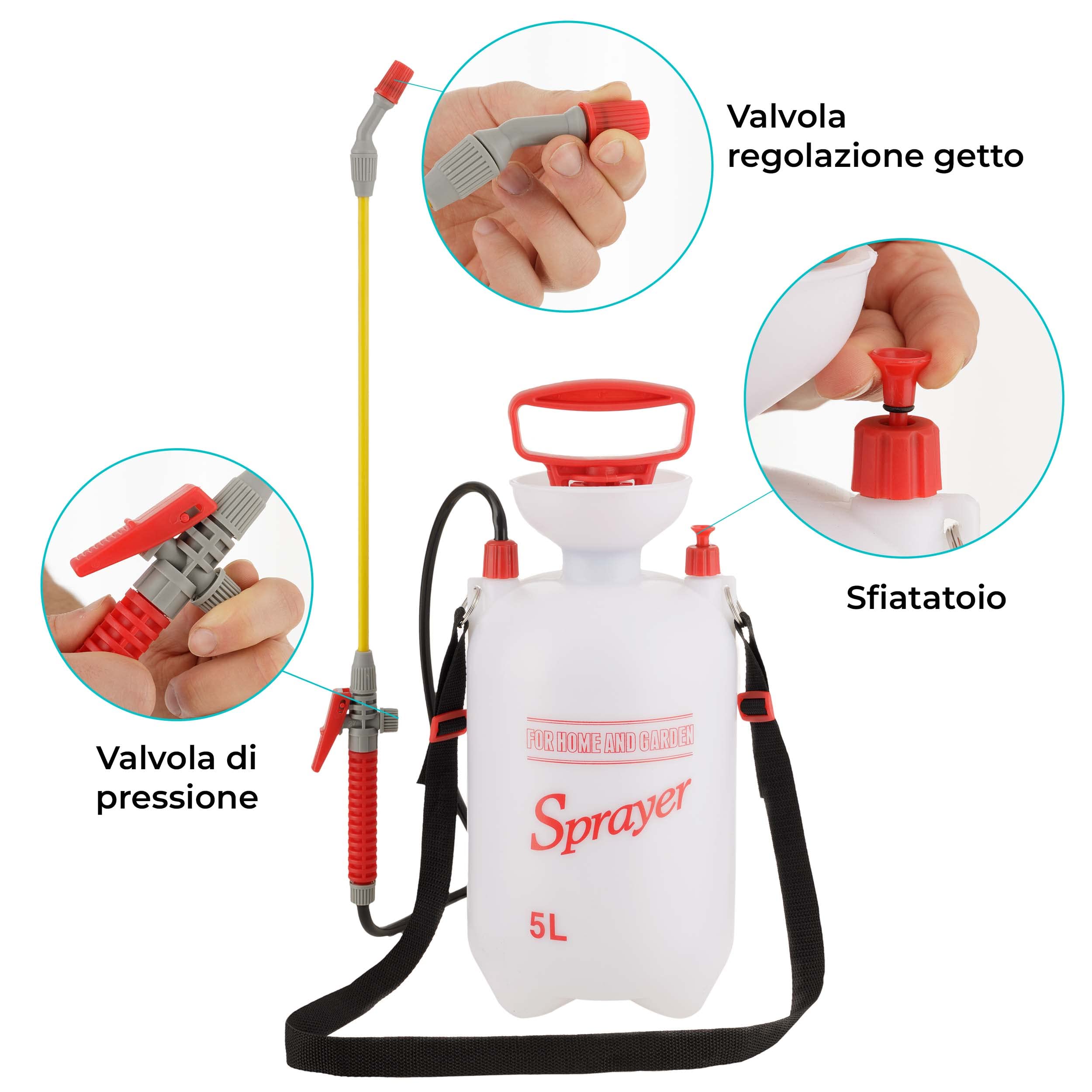 Baroni Home pompa a spalla nebulizzatore 5 L manuale