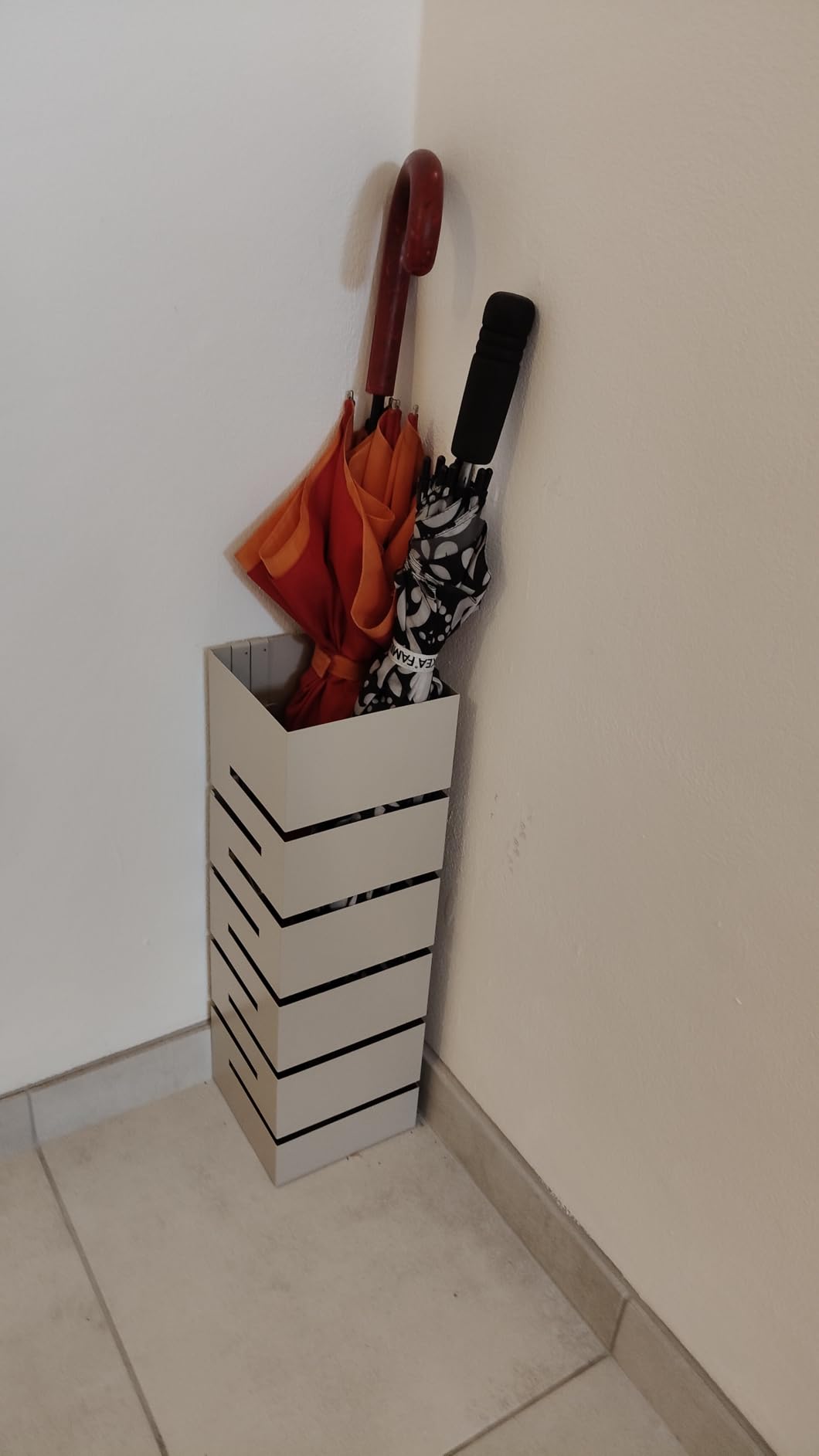 Baroni Home Portaombrelli Tortora Geometrico 15,5x15,5x49 cm