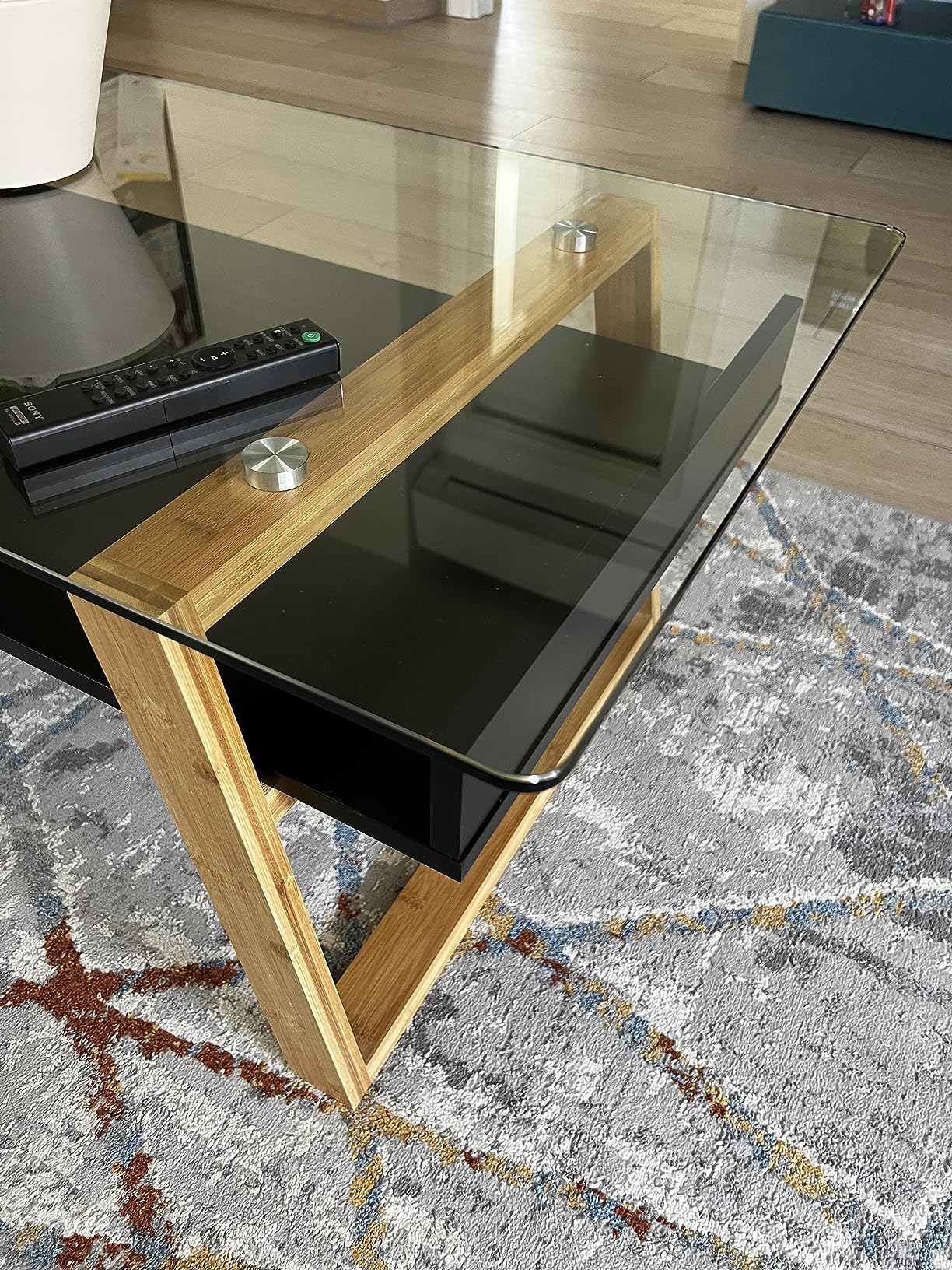 bonVIVO Donatella Scrivania Piccola Bianco H 40 cm Vetro